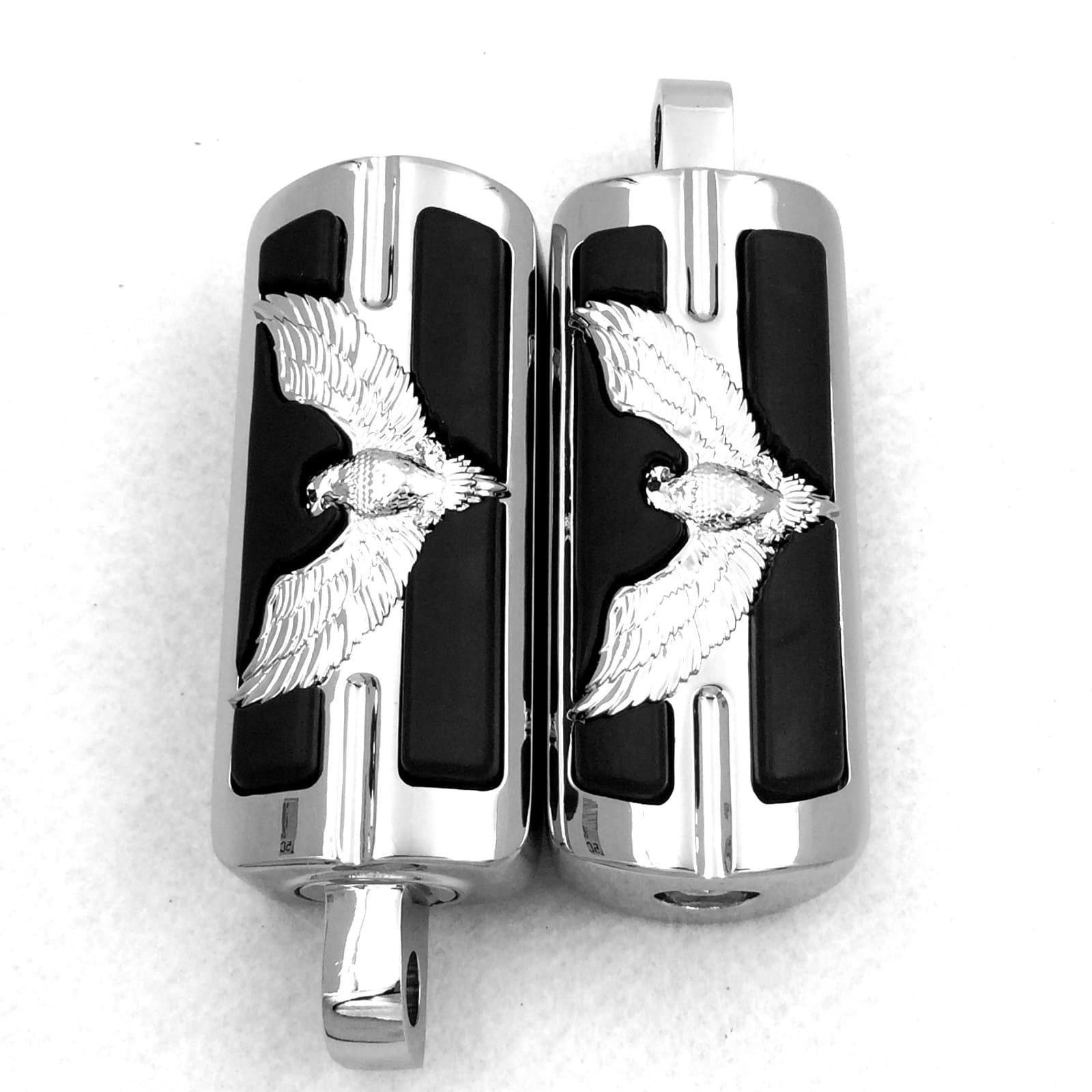 XKMT GROUP Motorcycle Chromed Eagle Hawk Shape Foot Pegs For 1984-2015 Universal Harley Davidson Road King Glide Street Glide CVO Softail Dyna Fat Bob Dyna Super Glide