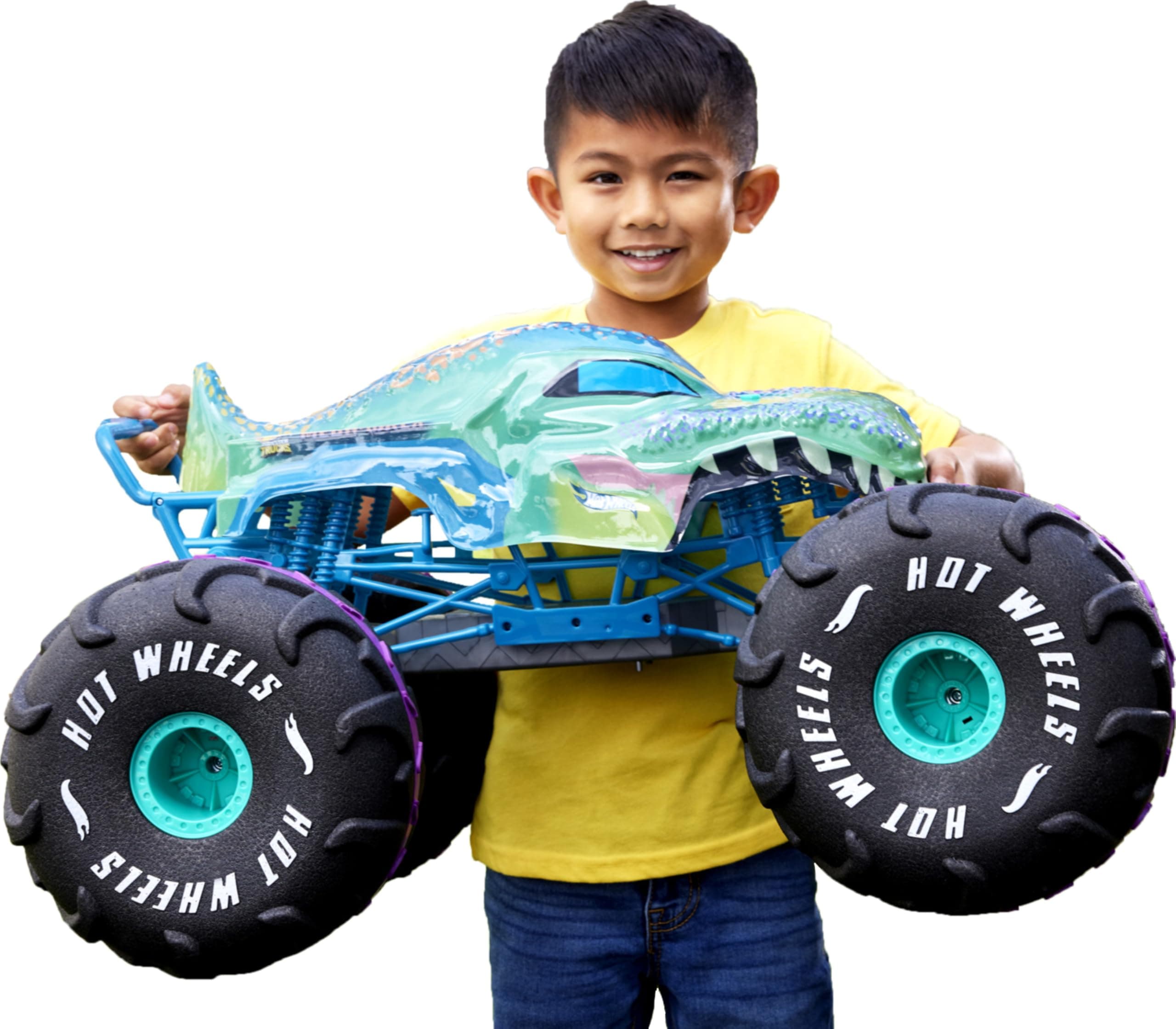 RC Monster Trucks Mega-Wrex in 1:6th Scale, Extra Large Remote-Control Toy Truck, More Than 2ft Long