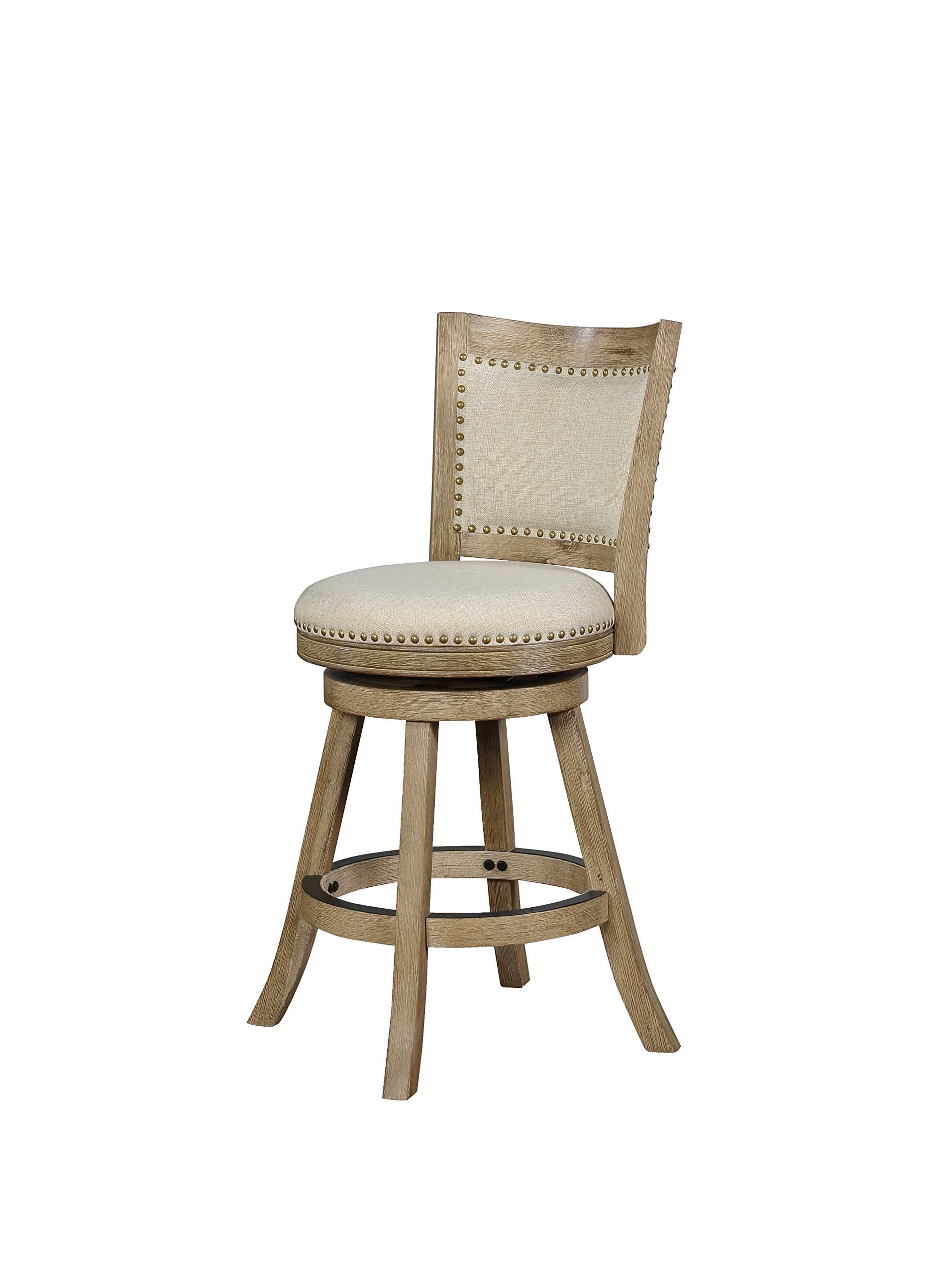 LinonHome Décor Heather Gray Counter Stool, Brown