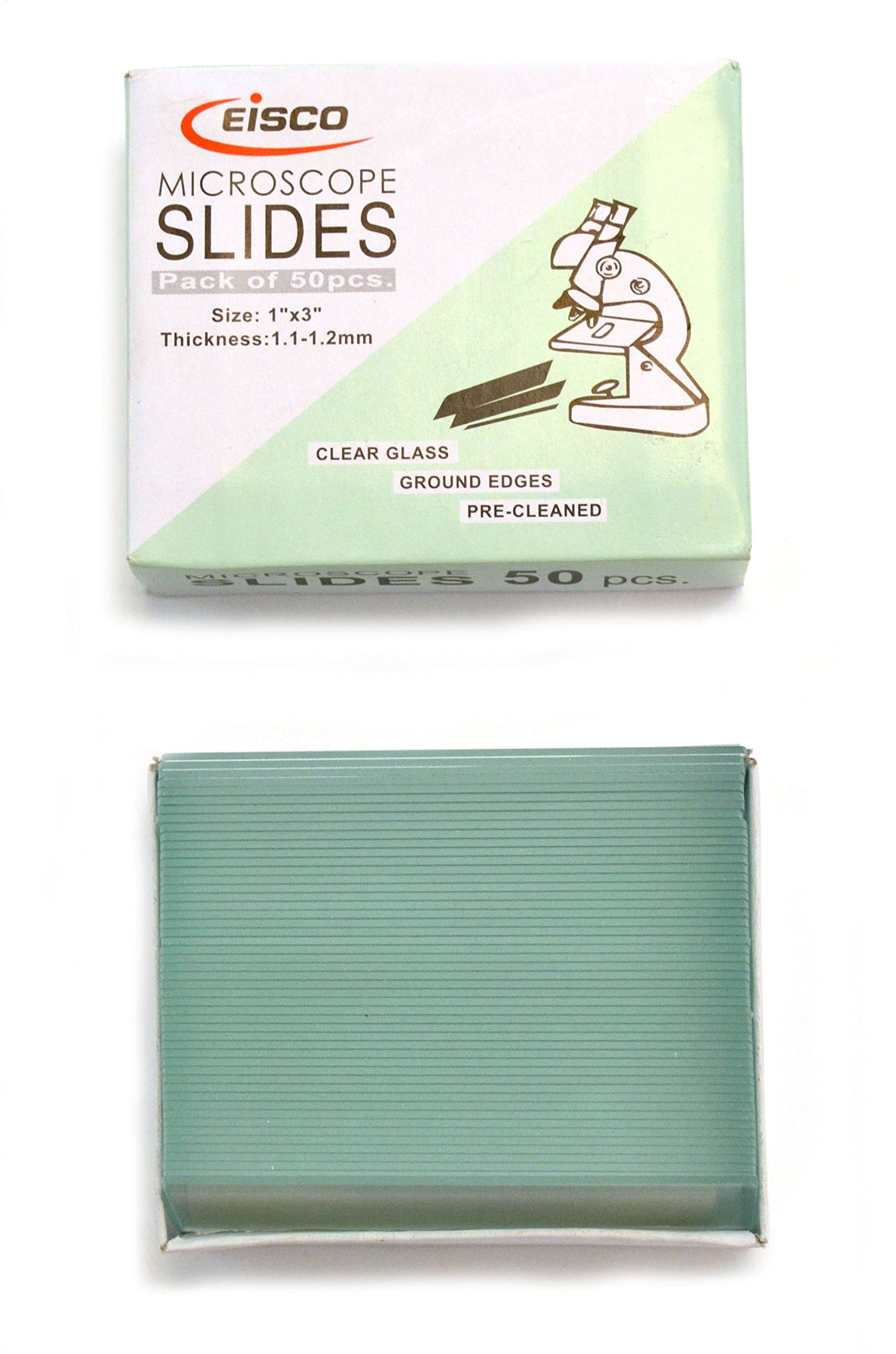 Labs Microscope Glass Slide - Plain - Pack of 50, Size 75 x 25 mm Thickness 1.1-1.2