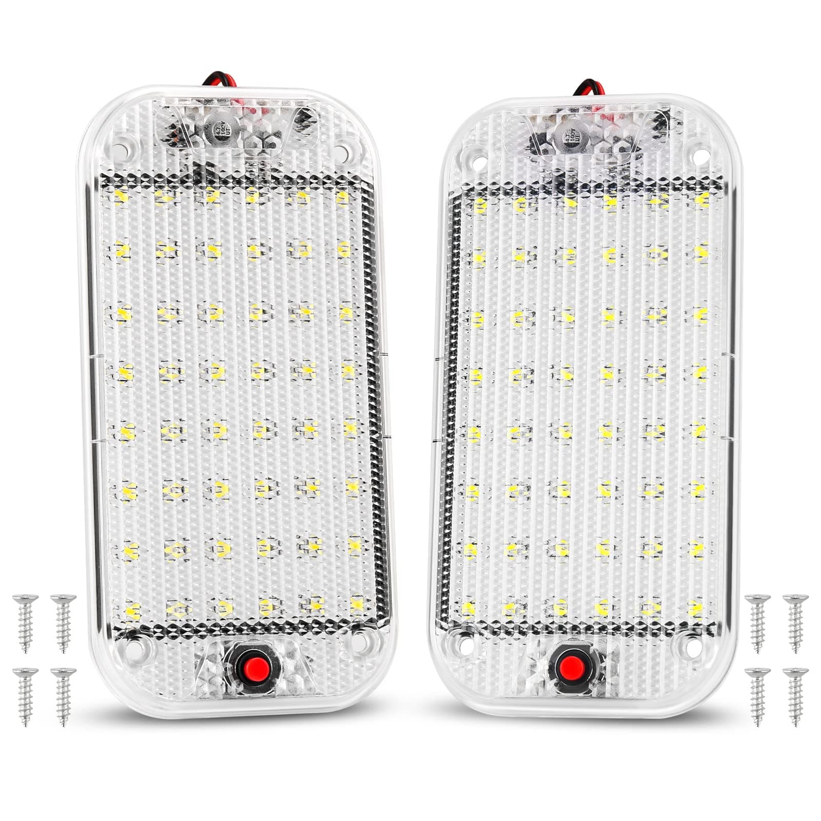 Thlevel2PCS RV Boat Ceiling Light 12v-85v Super Bright RV Ceiling Dome Light with ON/Off Switch RV Lights Interior for Car/RV/Trailer/Truck/Camper/Boat