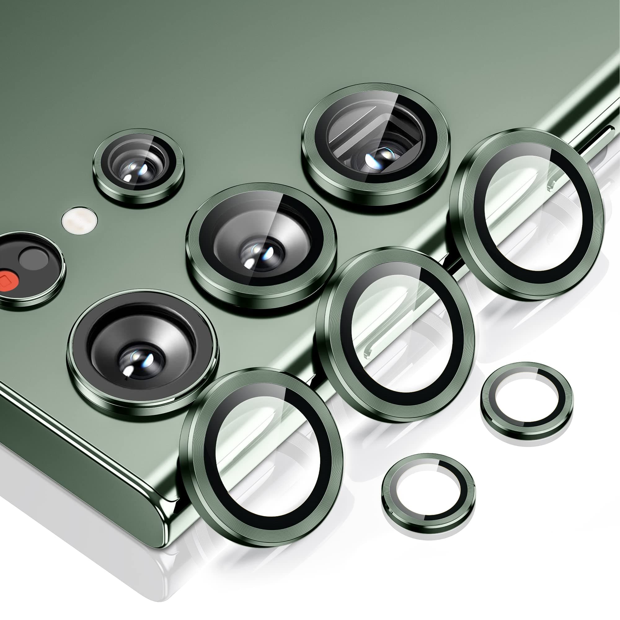 WSKEN for Samsung Galaxy S23 Ultra Camera Lens Protector - [Keep Original Shooting] Shatterproof Ultra HD 9H Tempered Glass Camera Screen Protector Metal Ring Cover Film 5G Accessories Titanium