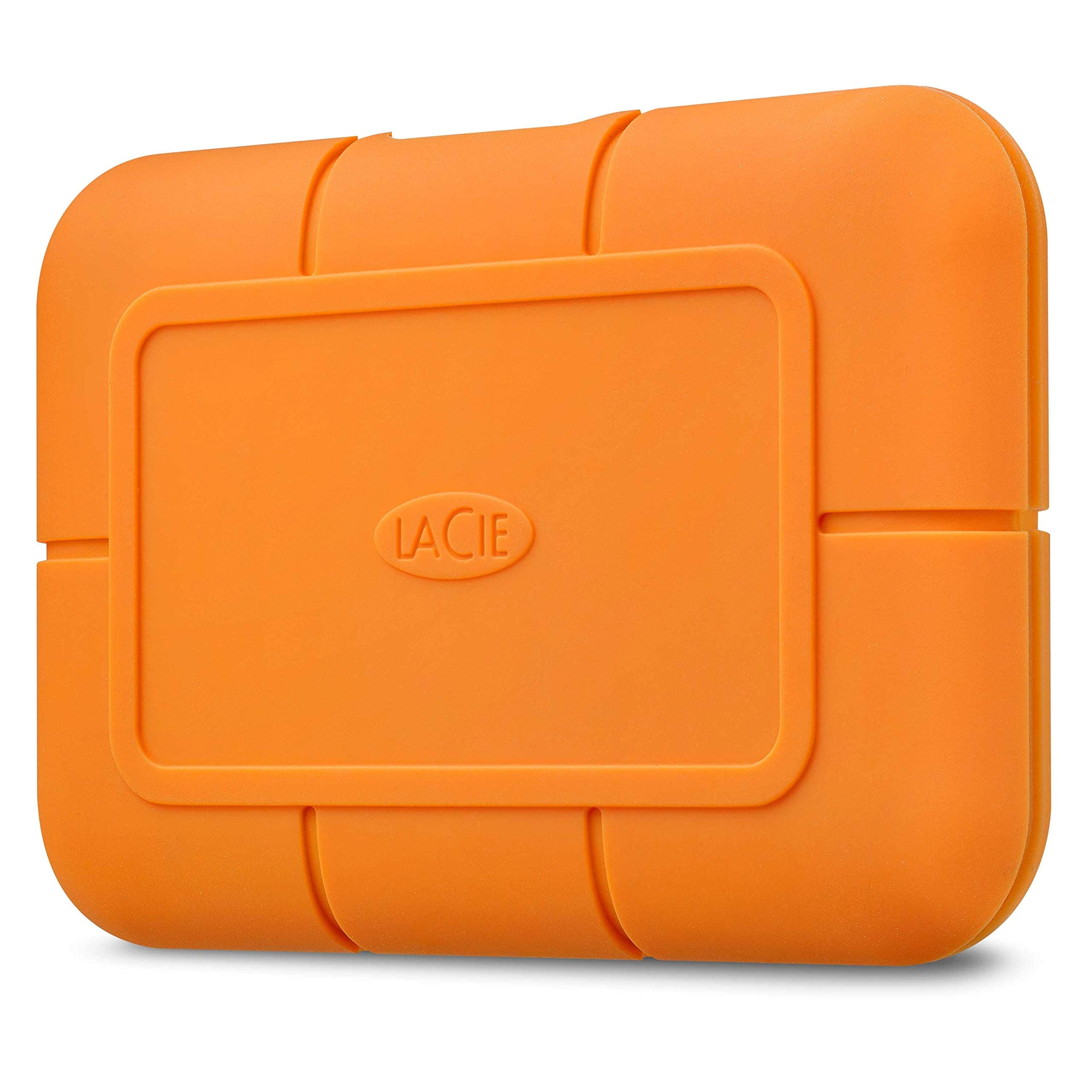 LaCie Rugged SSD 2TB Solid State Drive — USB-C USB 3.2 NVMe speeds up to 1050MB/s, IP67 Water Resistant, 3m Drop resistant, Encryption, 5-year Warranty with Data Recovery, 1 Mo Adobe CC (STHR2000800)