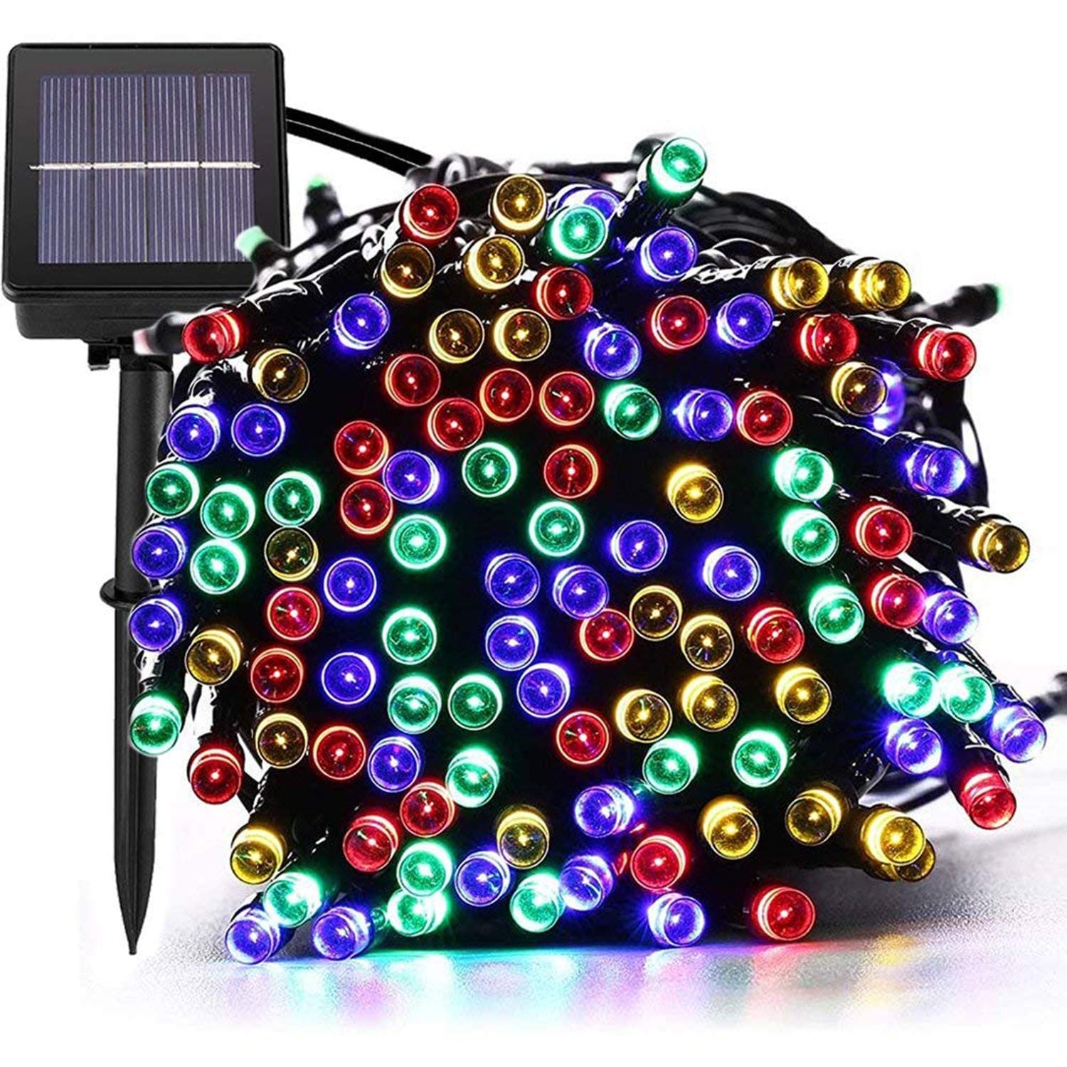 Multi-Color Solar Christmas String Lights,72FT 200 LED Waterproof Fairy String Lights Hanging for Indoor/Outdoor Commercial Decor Ambiance Lighting for Garden Backyard Wedding Holiday Party(8 Modes)