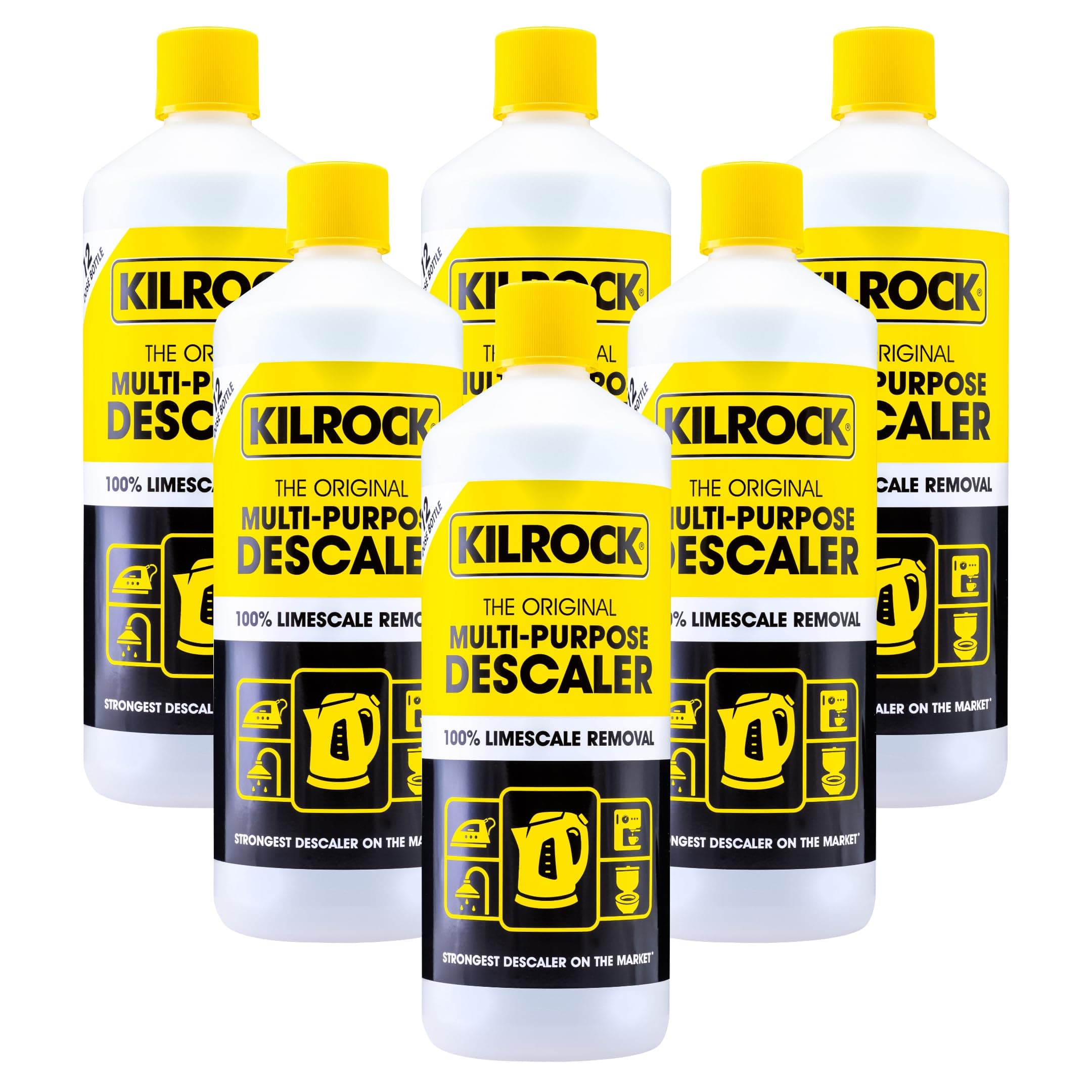 Mega-K Multi-Purpose Descaler Multipack 6x1 Litre (72 Doses) - Limescale Descaling for Kettles, Toilets, Shower Heads & Coffee Machines - Biodegradable and Phosphate Free