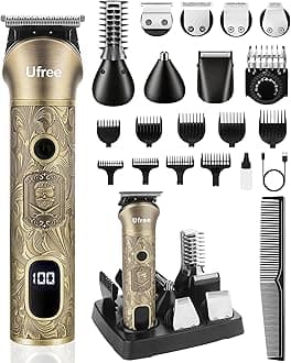 Beard Trimmer for Men, Electric Razor Shaver, Cordless Hair Clipper Shaving Kit for Mustache Body Nose Ear Hair Facial, Adjustable Beard Grooming Kit Birthday Gifts for Men
