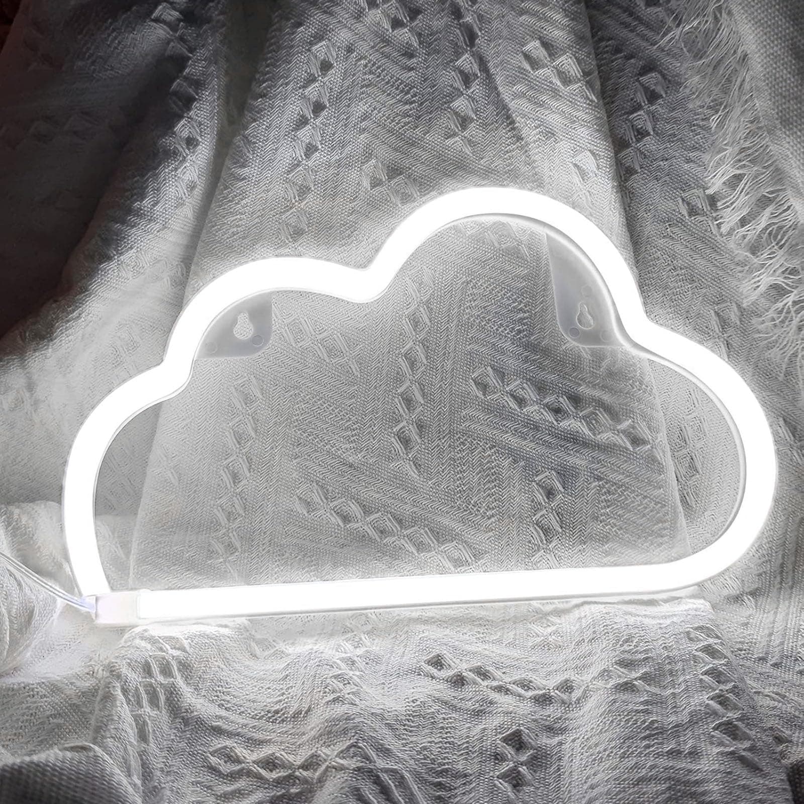 Cloud Neon Sign White Cloud Light Sign for Wall Decor,Battery or USB Powered Clouds Shaped LED Sign Decoration Lights for Bedroom Aesthetic Teen Girl Kid Room Christmas Birthday Wedding Party