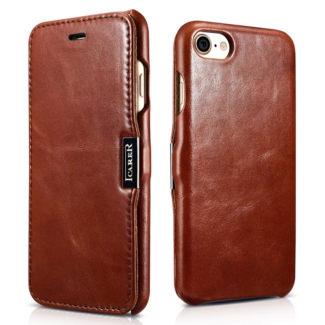 SLEO Case for iPhone 8 / iPhone 7 Case,Series Folio Flip Corrected Leather Case[Vintage Classic Series] [Genuine Leather] for iPhone 7 (Retro Brown)