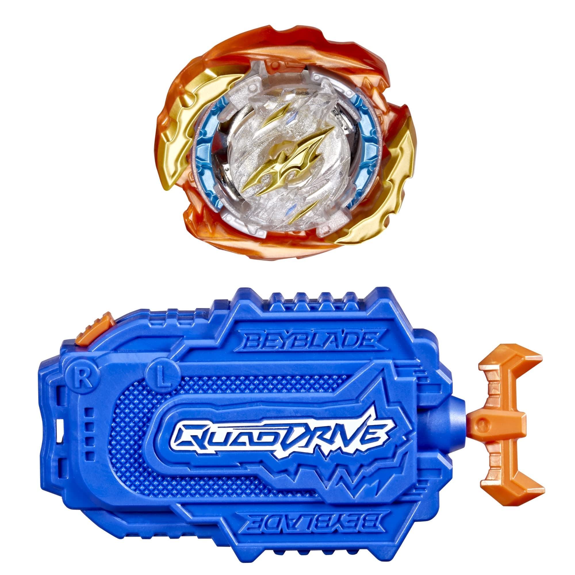 Burst QuadDrive Cyclone Fury String Launcher Set - Battle Game Set with String Launcher and Right-Spin Battling Top Toy