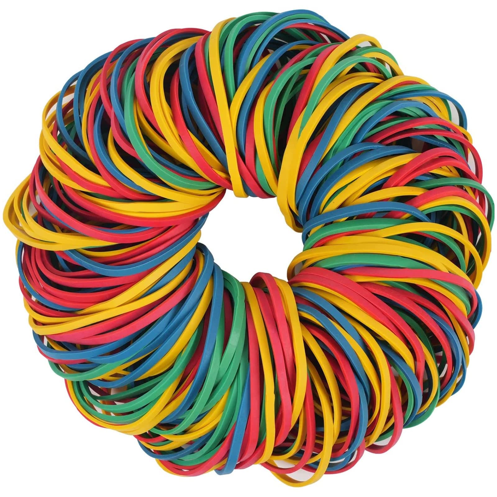 Elastic Rubber Bands, Sturdy Thick & Stretchable Colored Bands, Natural Elastic Bands for School Home Office Supplies Industrial Crafts DIY Everyday Use 38mm (100 Pcs)
