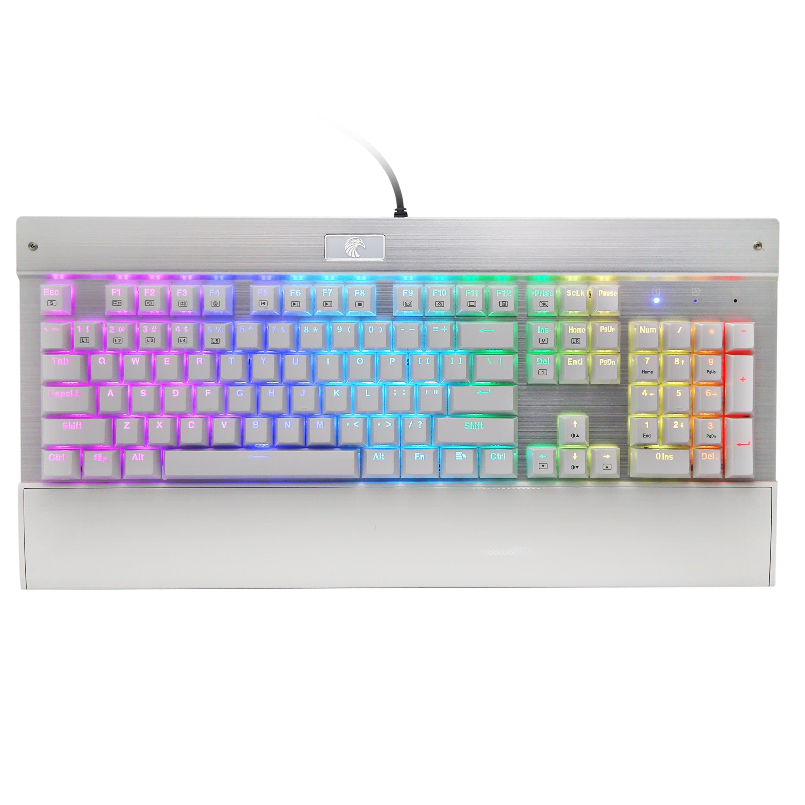 Chroma Clicky Customized RGB Mechanical Keyboard with Mouse Pad,Backlit Mechanical Gaming Keyboard 104 Keys Blue Switch No Conflict