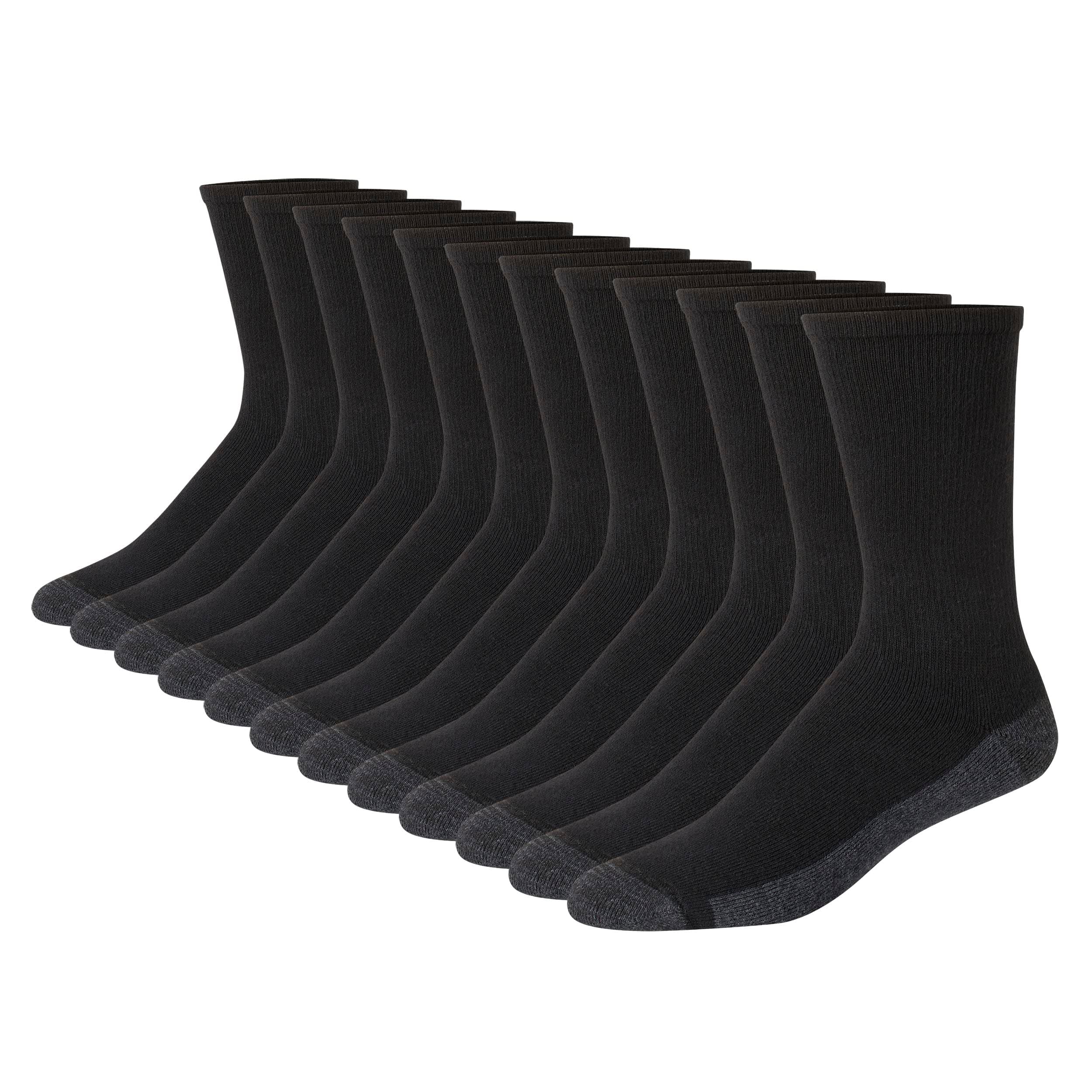 Hanes mens Max Cushion Crew Socks, 6-pack