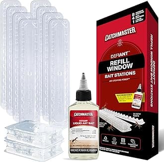Catchmaster DEFIANT Liquid Ant Bait + 4 Classic Ant Stations + 8 Window Sill Stations Bundle, Multi-Surface Pest Control Traps for Home & Outdoor, Reduce & Remove Colonies