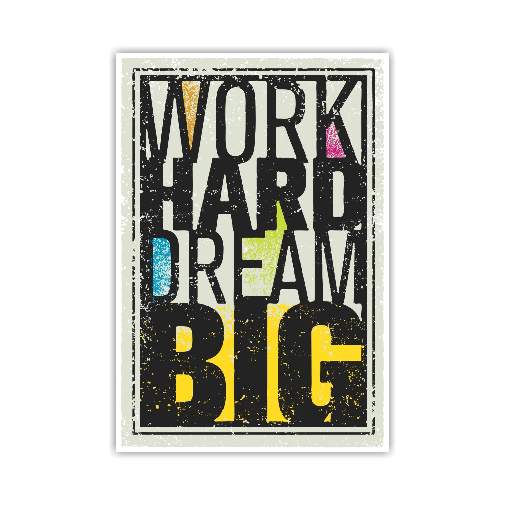 Anne Print Solutions® Work Hard Dream Big Poster | Wall Decor Poster | Motivational gym Poster | Inspirational Poster Pack 1 Pcs Size 13 Inch X 19 Inch*