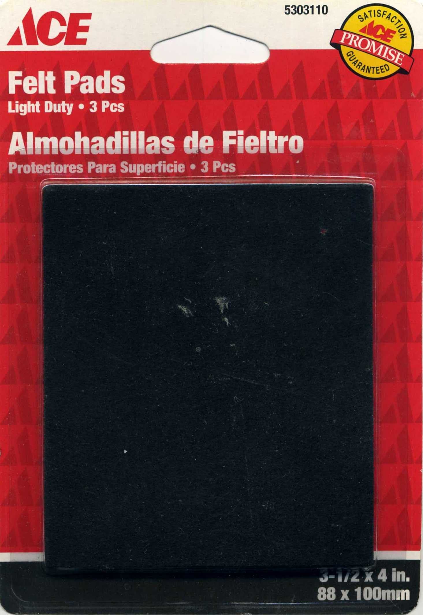Ace Black Felt Pads 3 1/2 X 4