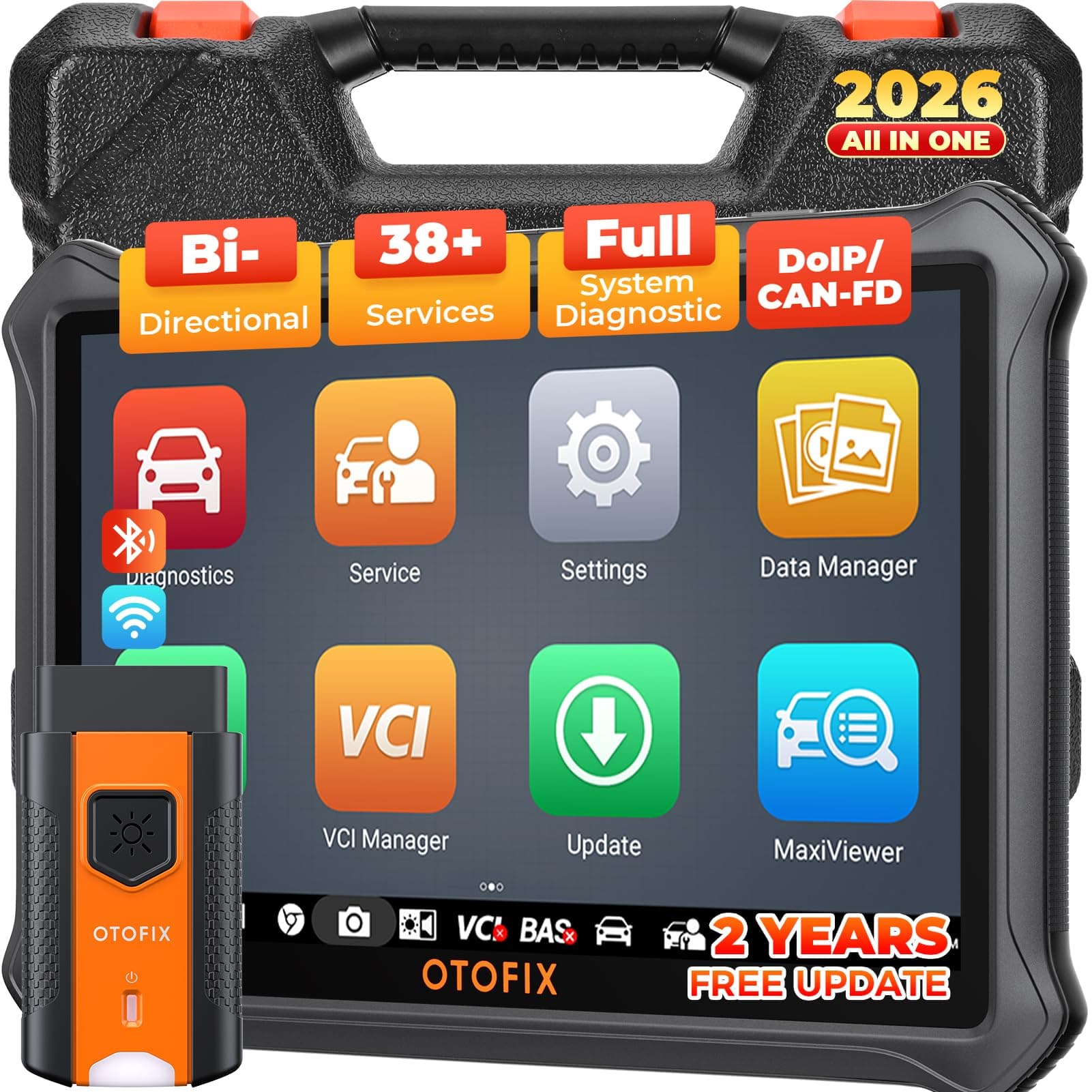 OTOFIX D1 Lite Bidirectional Scan Tool with 2-Year Updates, 2024 Newest All System Automotive Diagnostic Scanner, 38+ Reset Services, FCA AutoAuth, Key Programming, Active Test, CANFD&DOIP, Auto VIN