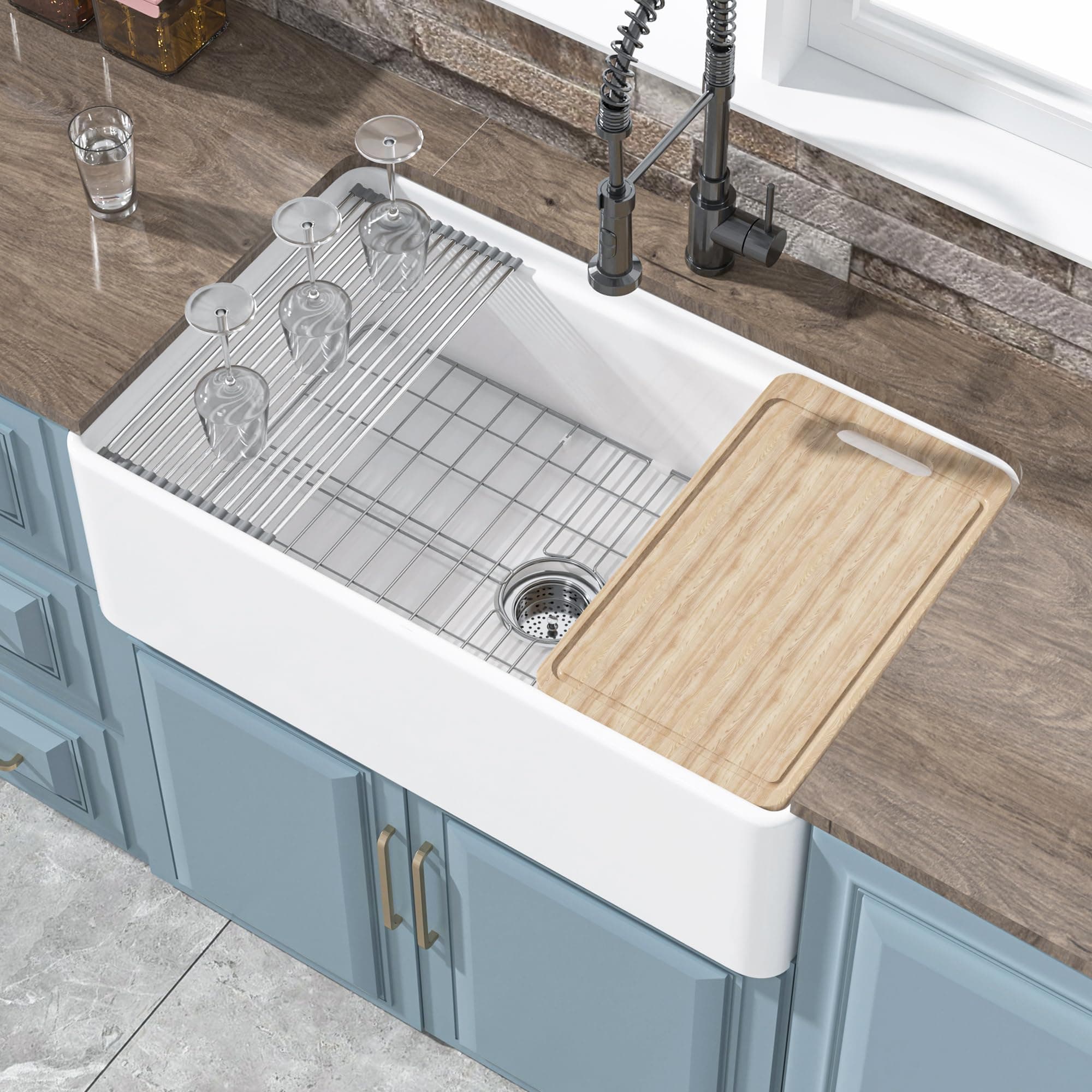 Farmhouse Workstation Sink 33"x20"