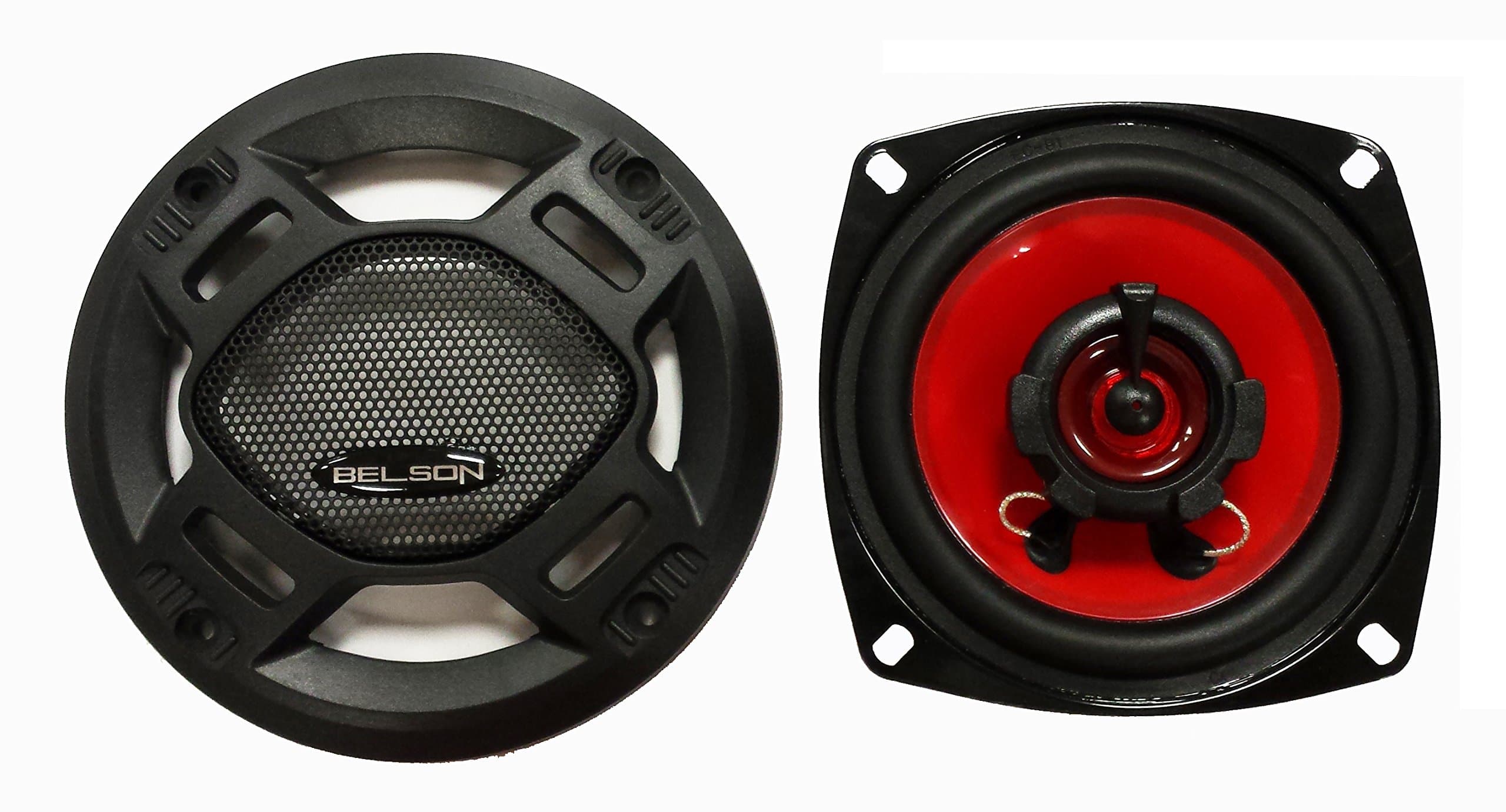 Belson BSS-425FB 4-Inch Coaxial Speaker Set, 2-Way 80 W, Black