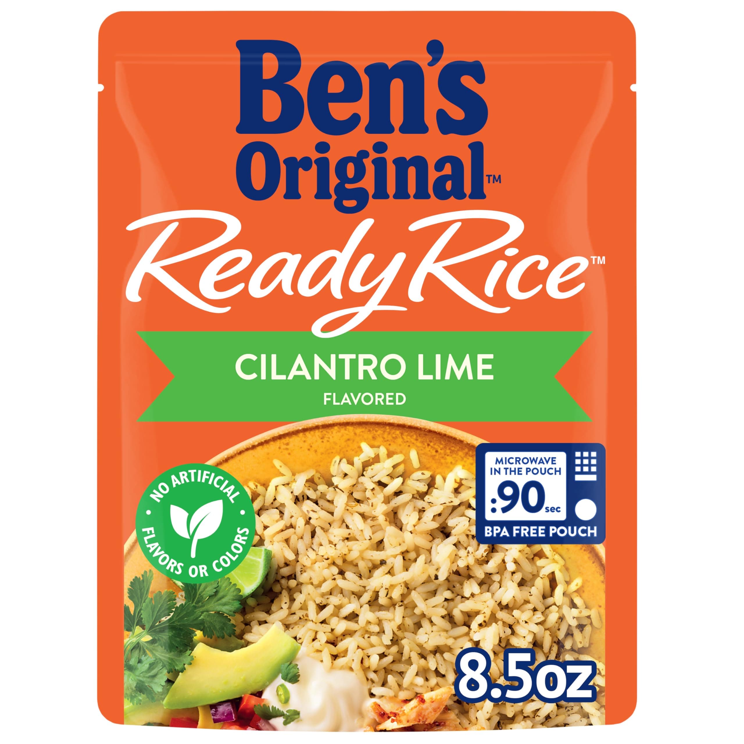 Ready Rice Cilantro Lime Flavored Rice, Easy Dinner Side, 8.5 oz Pouch