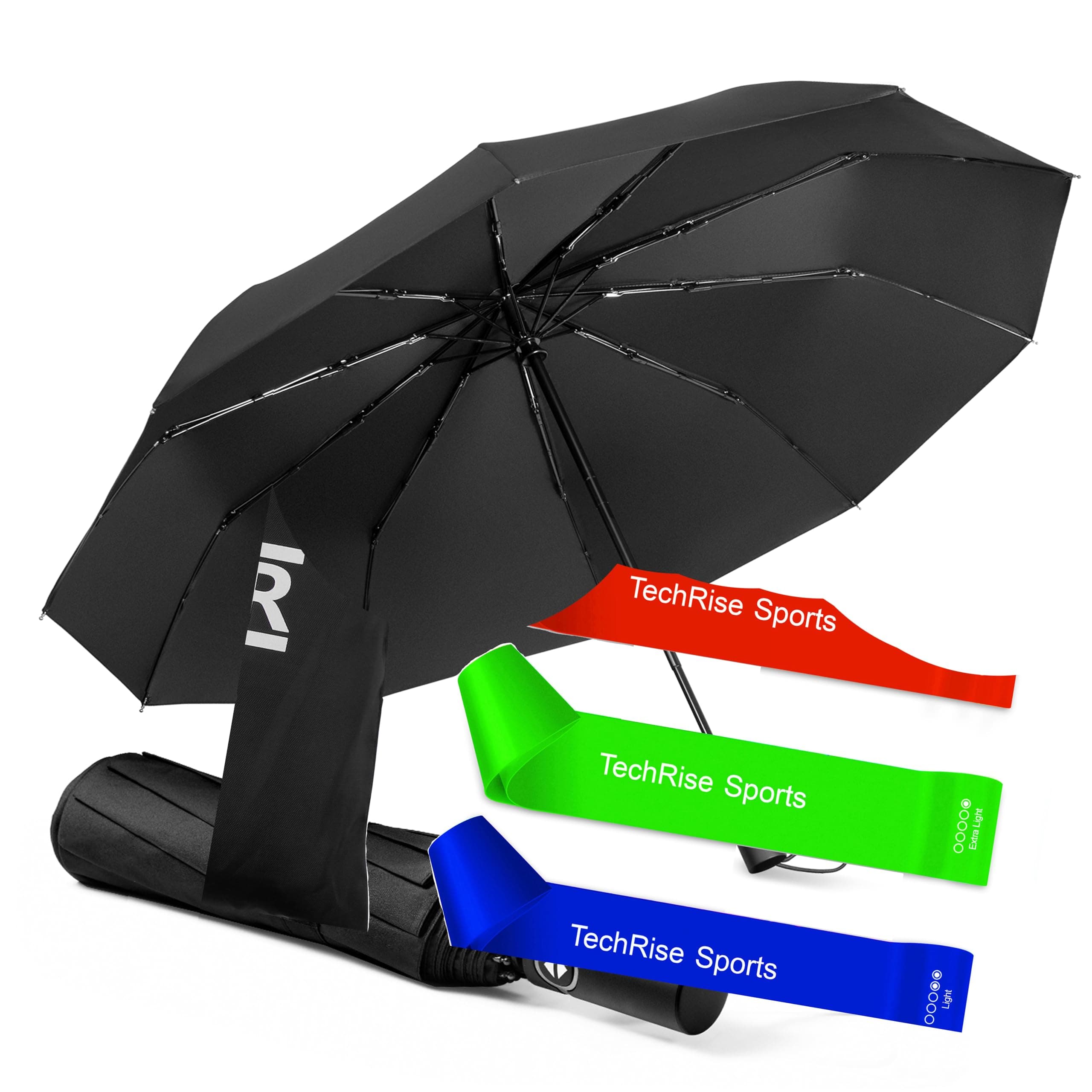 TechRise Resistance Bands - Set of 5, Skin-Friendly Exercise Loop Bands,Varying Resistance Levels,Carrying Case Included - Ideal for Home, Gym, Yoga, Training