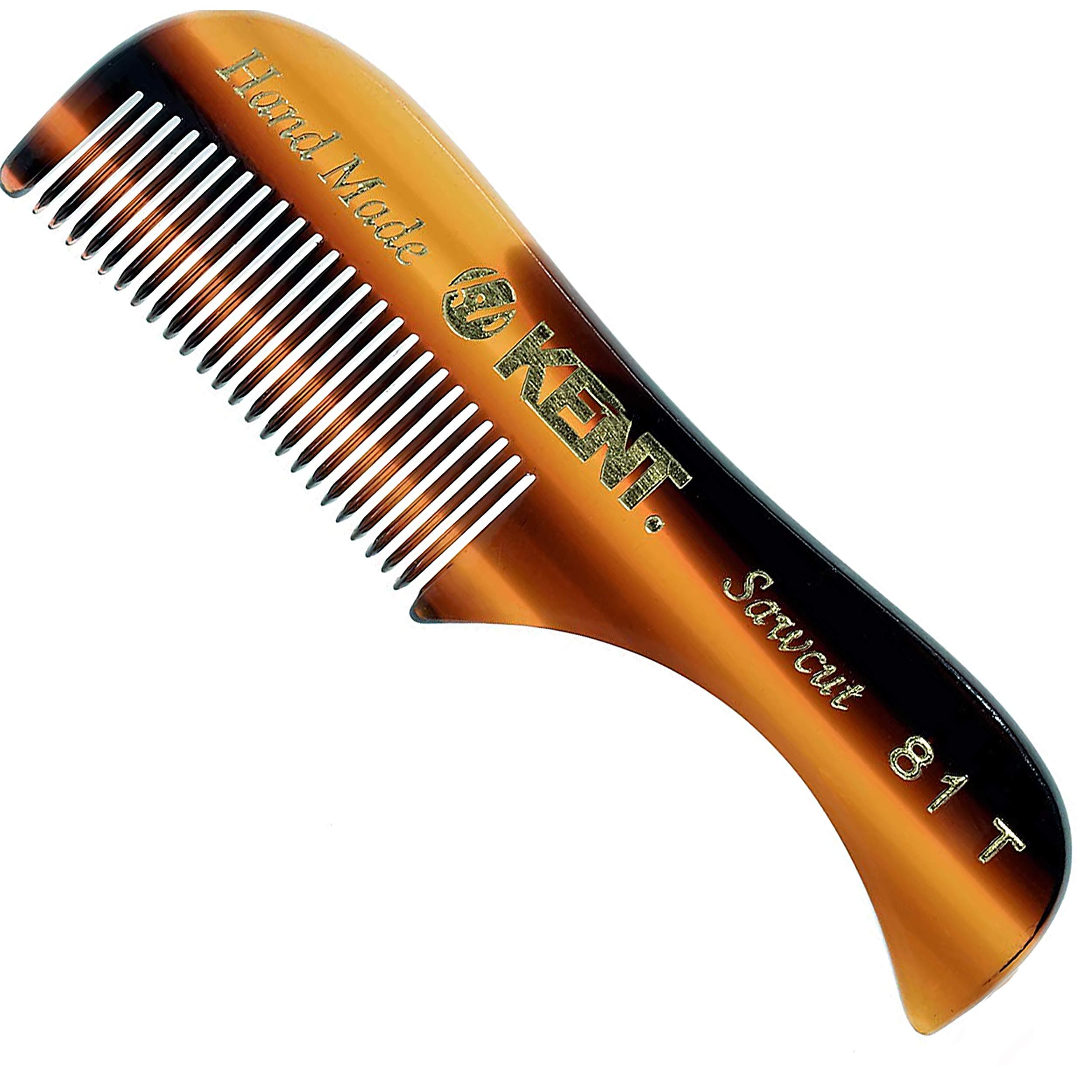 Kent A 81T X-Small Men's Beard Mustache Mini Pocket Comb, Fine Toothed Pocket for Facial Hair Grooming and Styling. Hand-Made of Quality Cellulose Acetate, Saw-cut Hand Polished. Made in England