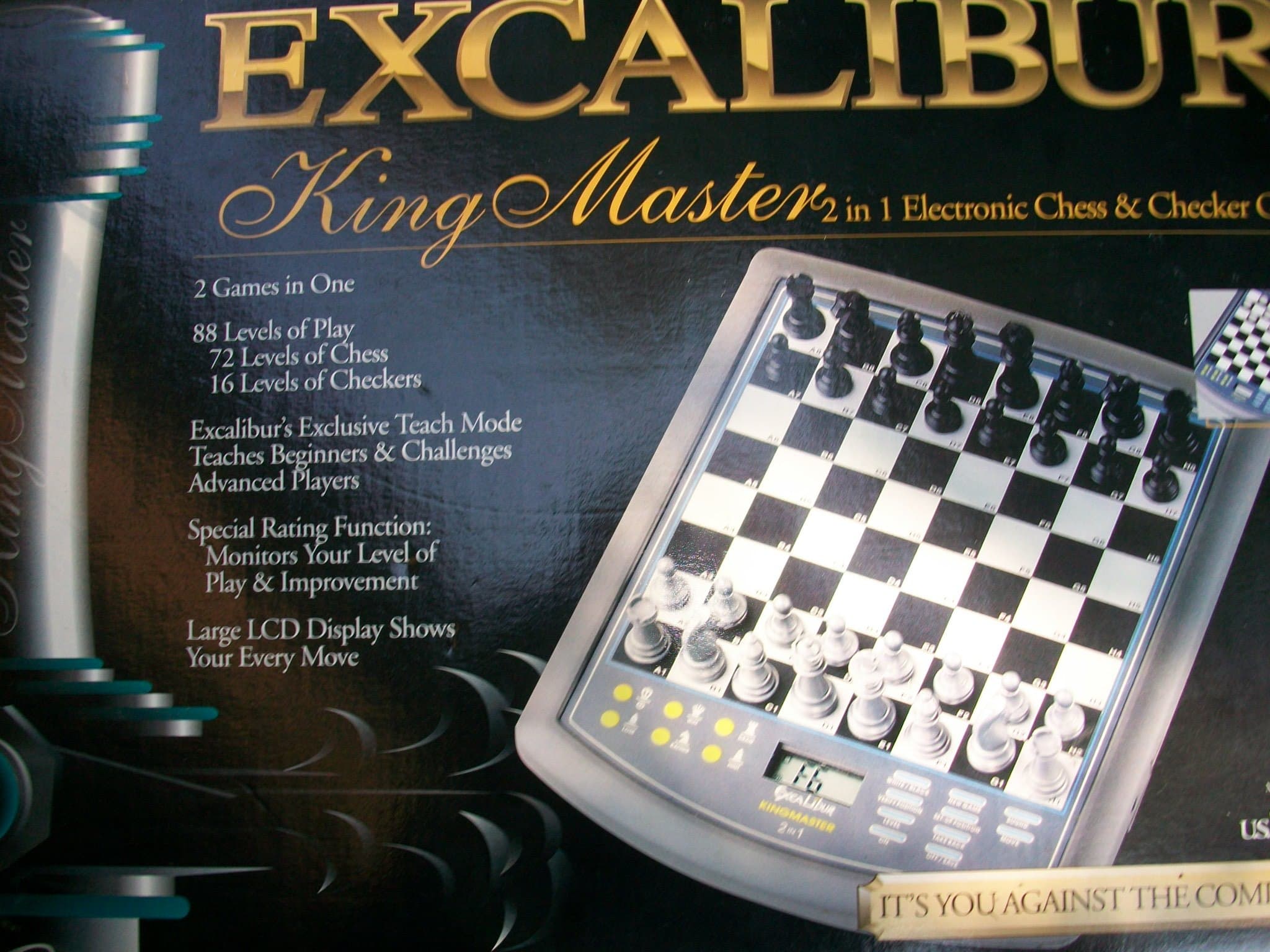 Excalibur King Master 2 in 1 Electronic Chess & Checker Game