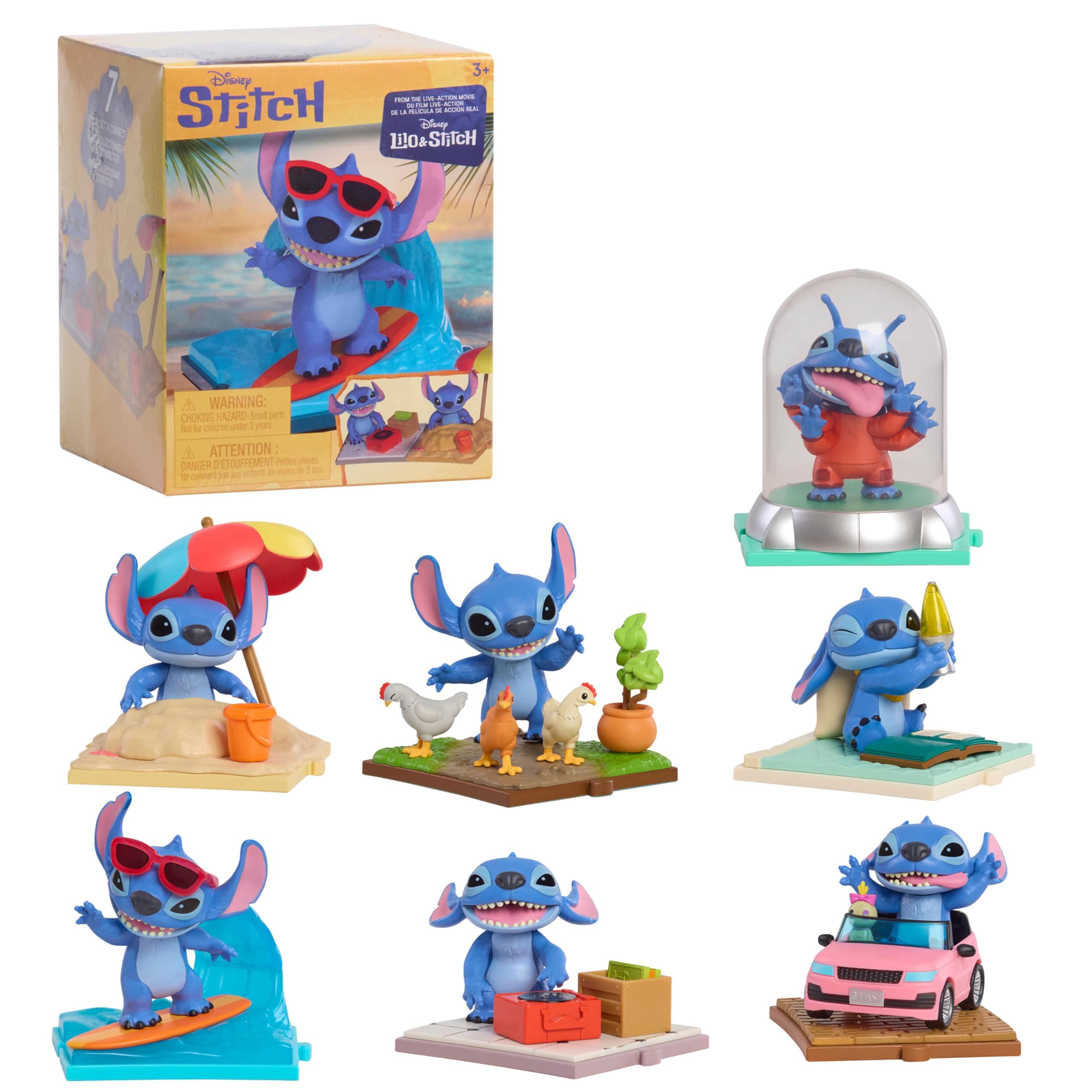 Disney Stitch Live-Action Movie Time 3-inch Collectible Figures, Blind Box Collectible Toys, Home Decoration, Easter Basket Fillers, Gifts, Presents, Kids Toys for Ages 3 Up by Just Play