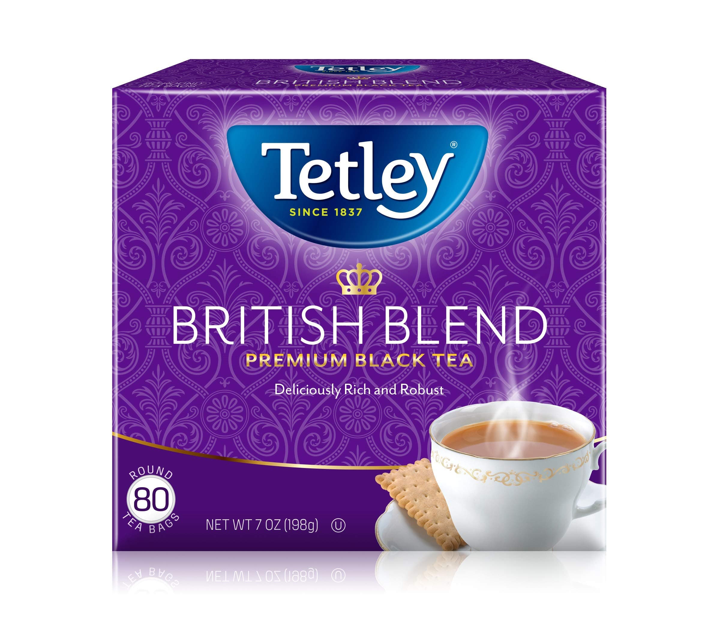 Tetley British Blend Premium Black Tea, Regular, 80 Teabags (Pack of 12)