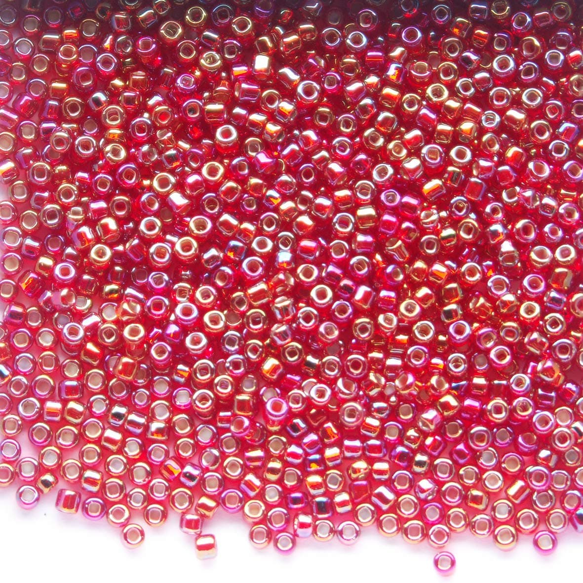 Matsuno Size 11 (11/0) Seed Beads Silver Lined Red AB Glass Seed Beads 100 g Size 11 (11/0) 638