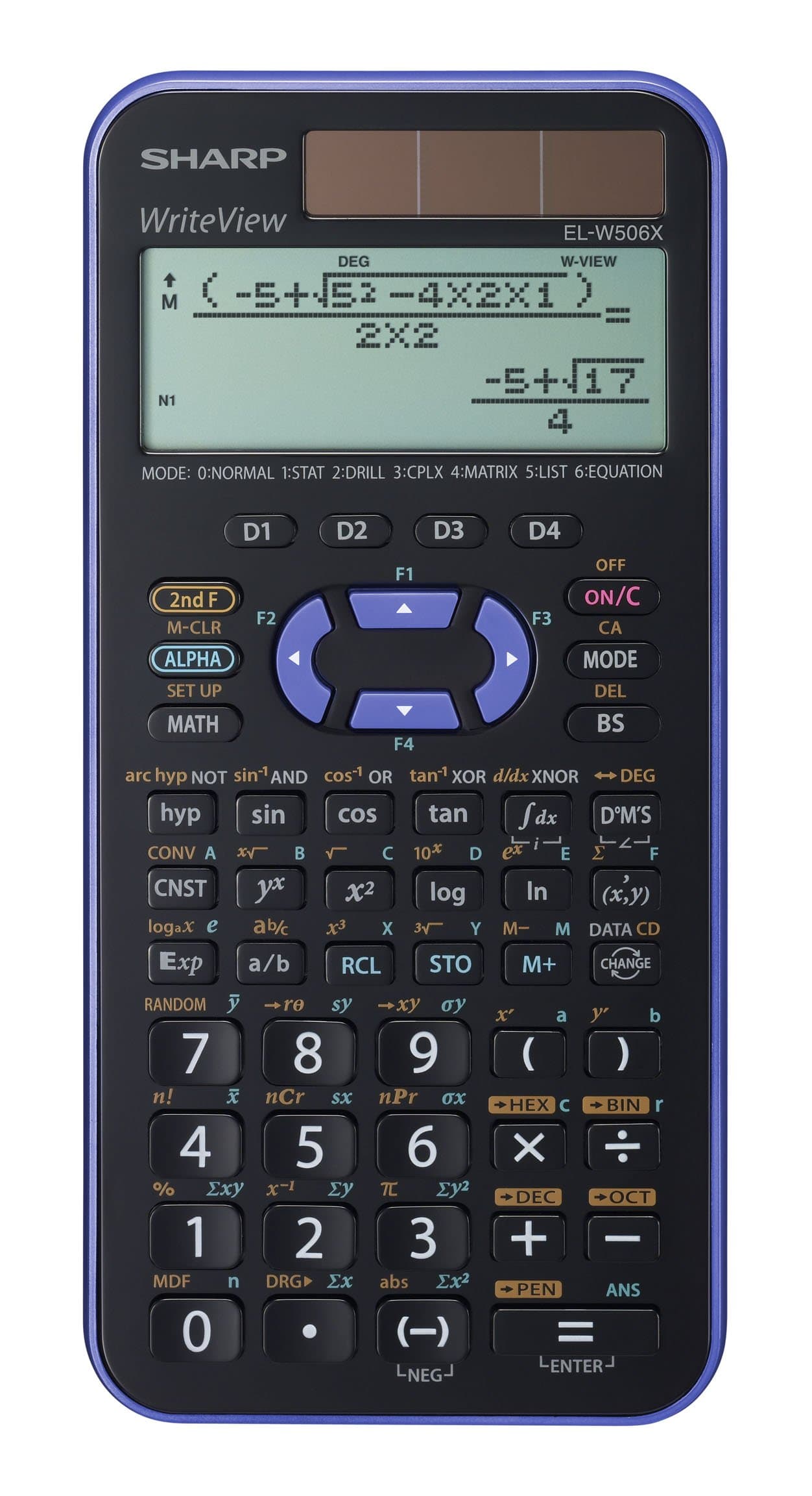 Sharp EL-W506 X-VL Scientific Calculator WriteView Display Metallic Purple 556 Functions TWIN-Power for Grammar/Secondary School