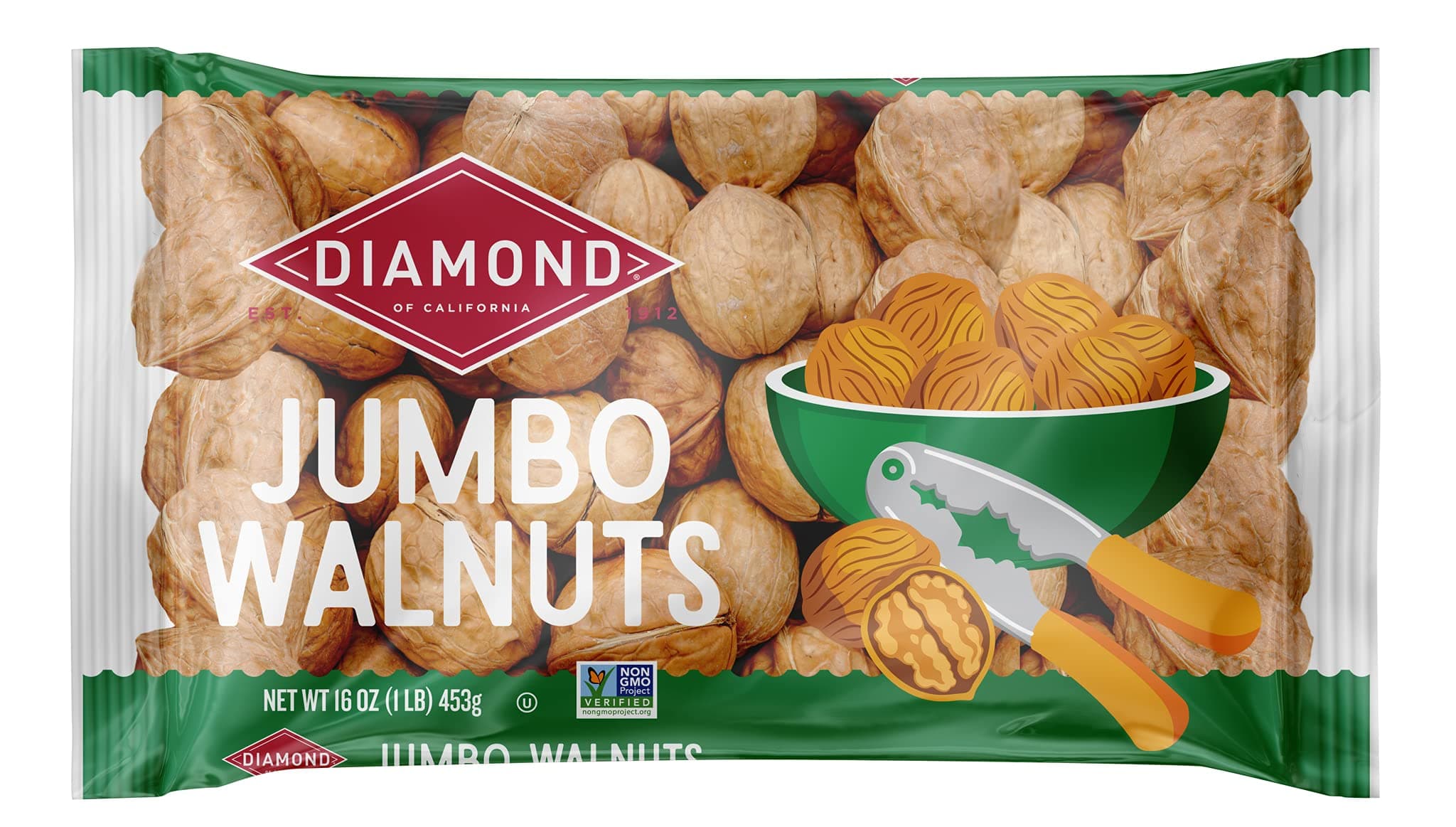DIAMOND Jumbo California Walnuts, 16 OZ