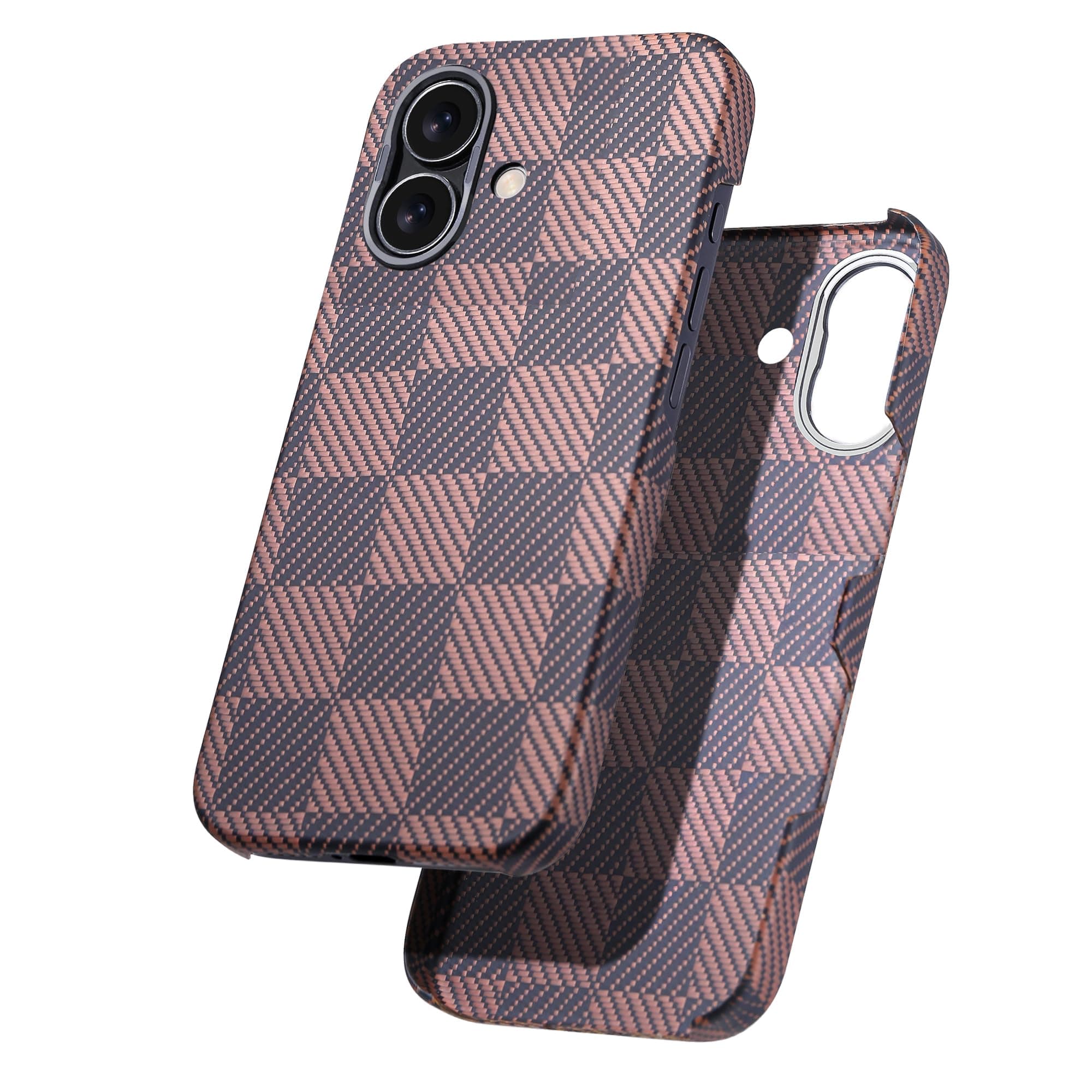 GESIHOPY Aramid Fiber for iPhone 16 Plus Case,Compatible with Magnet,Slim & Light for iPhone 16 Plus, Case-Less Touch Feeling,Checkerboard
