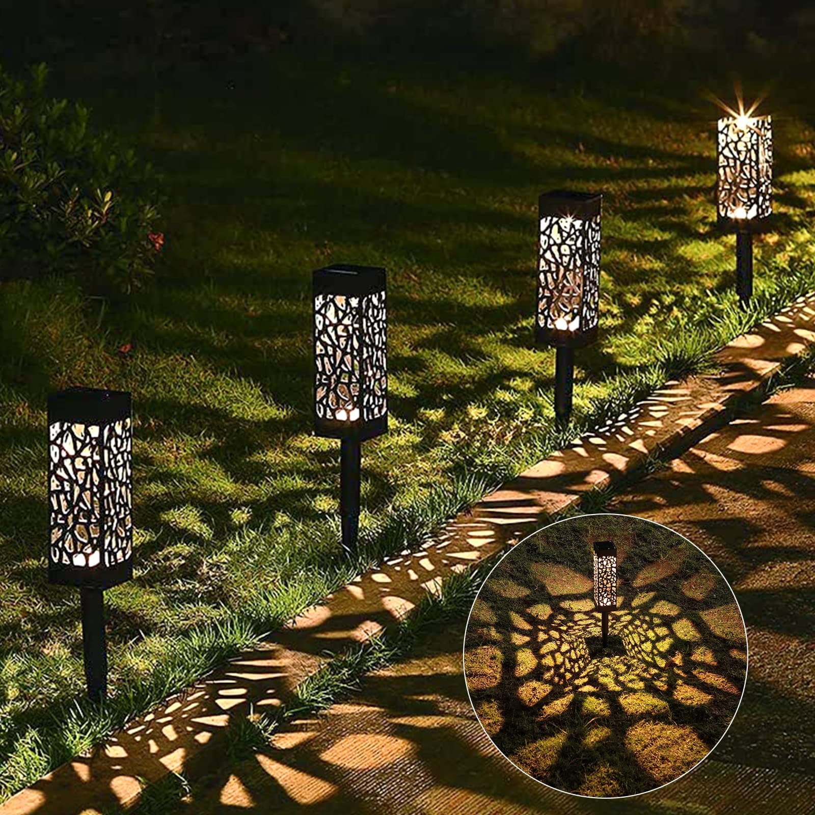 MAGGIFT Solar Pathway & Garden Lights 12 Pack, LED - Automatic Decorative Landscape Lighting for Patio and Yard