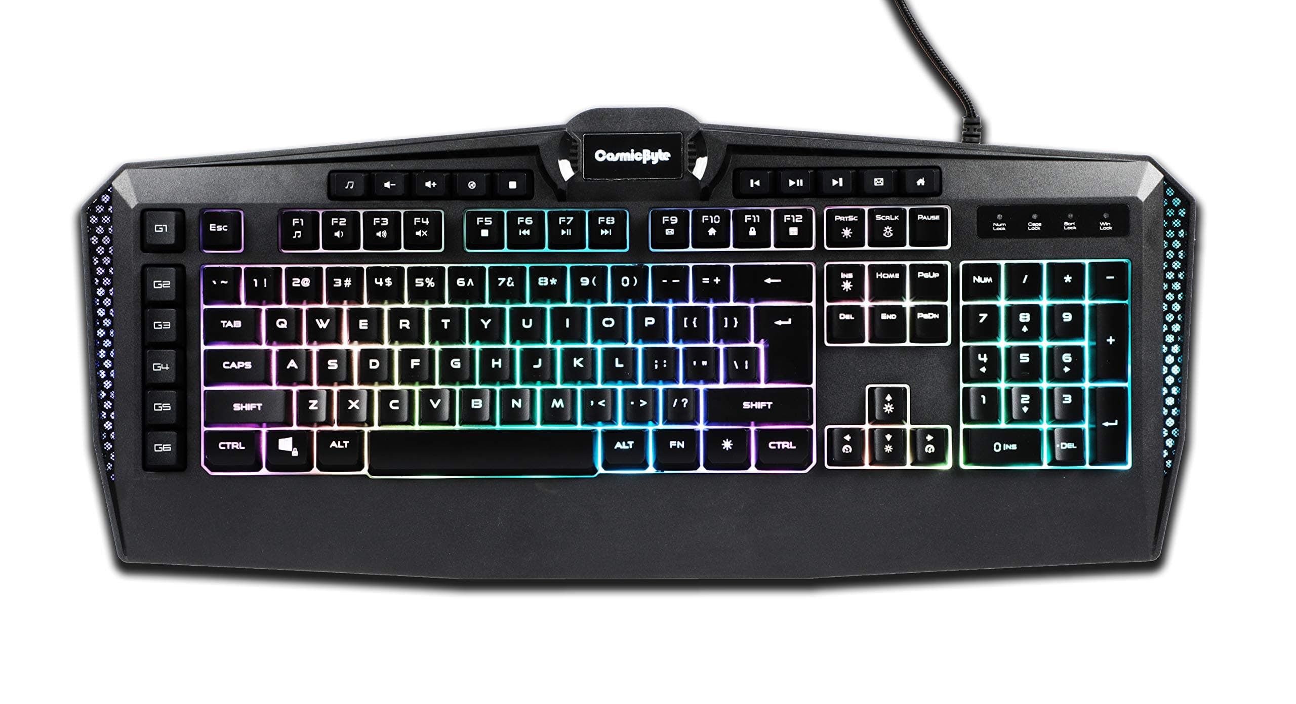 Cosmic Byte CB-Gk-15 Triton Gaming Keyboard, Per Key RGB, 6 Macro Keys, Software (Black)