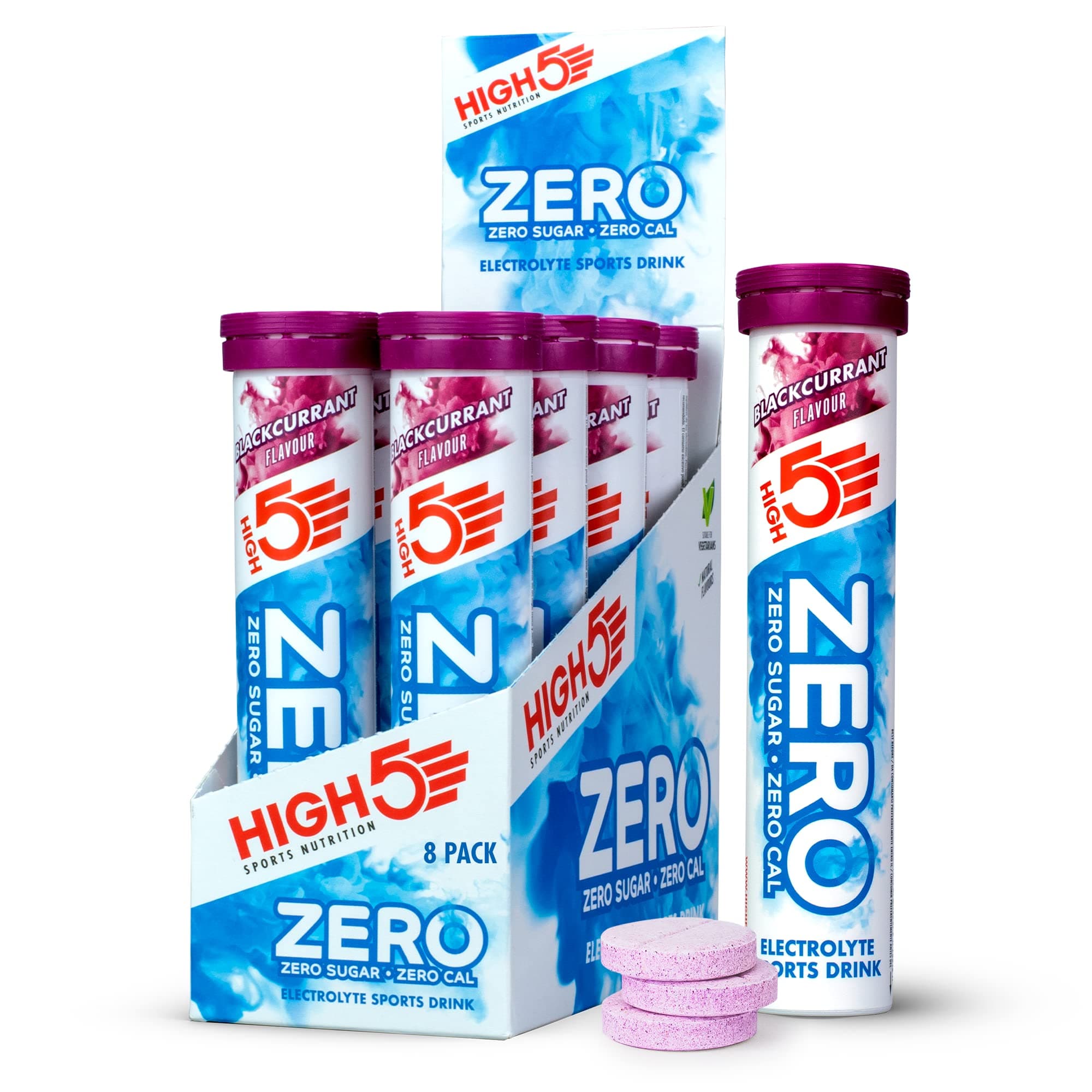 ZERO Electrolyte Tablet - Hydration Tablets Enhanced with Vitamin C - 0 Calories & Sugar Free - Boost Hydration, Performance & Wellness - Blackcurrant, 160 Tablets (20x, Pack of 8)
