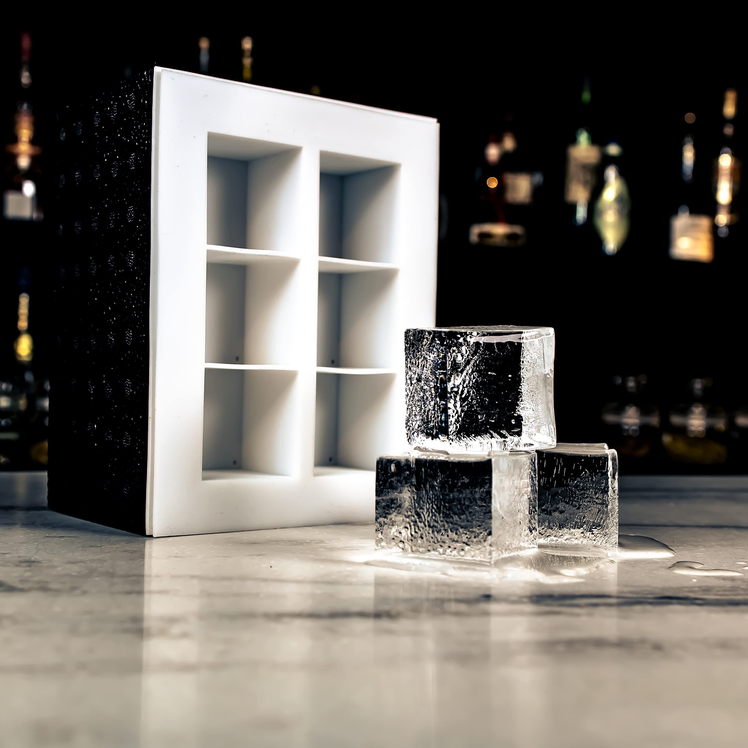 Clear ICE Box Big Cubes | for 6 Big ice Cubes | Approx. 5 x 5 x 5 cm | Crystal Clear | Slower Dilution | Perfect for Old Fashioned, Negroni or Whiskey on the Rocks