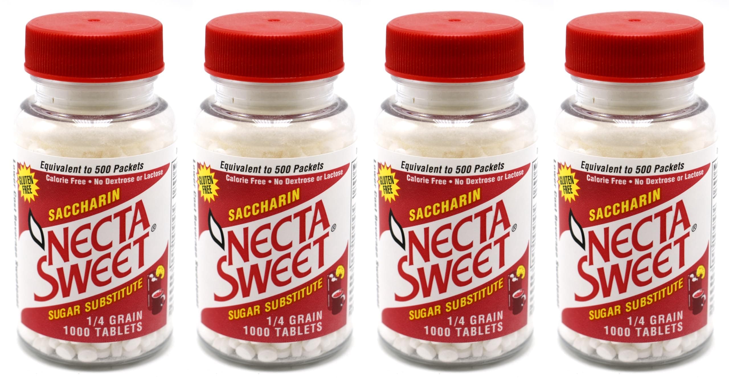 Saccharin Sugar Substitute 1/4 Grain, 1000 Tablets - 4 Pack