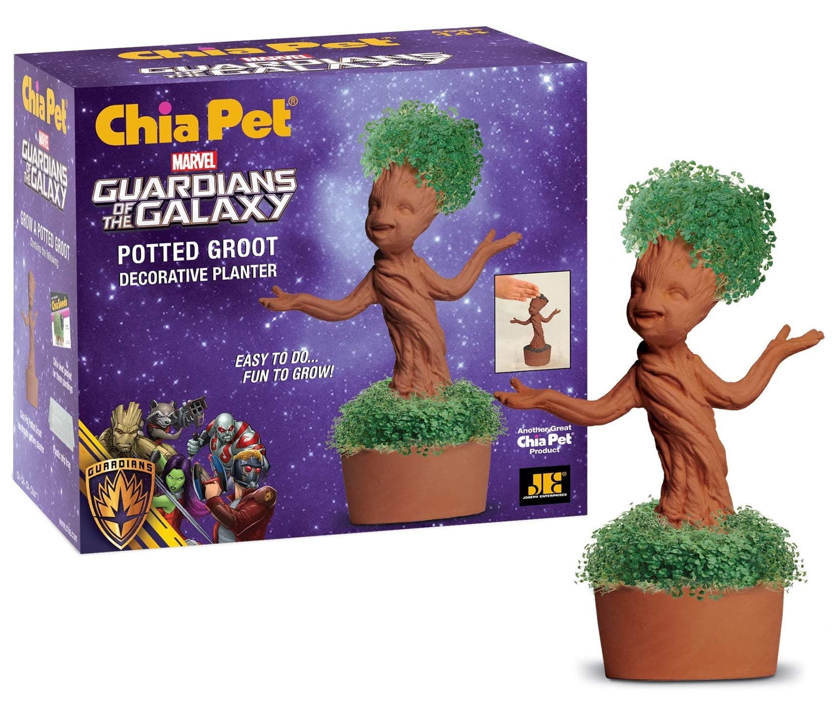 Chia Potted Groot Decorative Pottery Planter, Easy to Do and Fun to Grow, Novelty Gift, Guardians