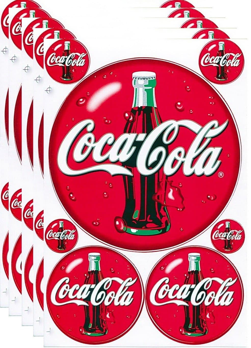 5 Sheets of Coca Cola Decal Sticker Sheet