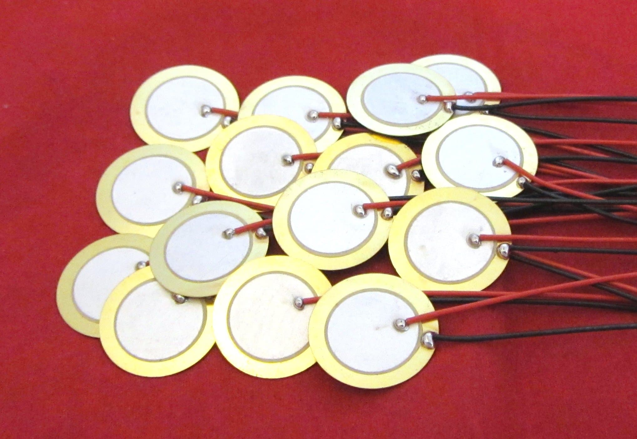 15 Pieces - 20mm Piezo Disc Elements with 4" Leads - Acoustic Pickup - Cigar Box Guitar CBG - Touch Sensor…