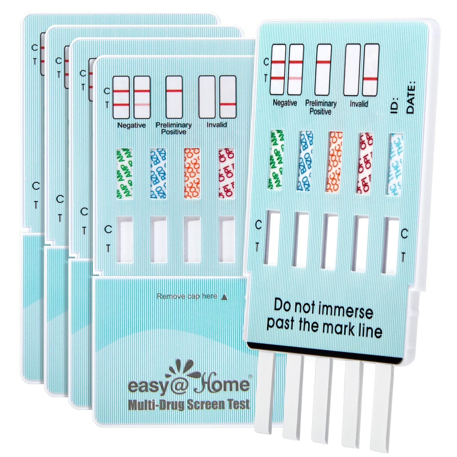 5 Panel Urine Drug Test Kit [5 Pack] - THC/Marijuana, Cocaine, OPI/Opiates, AMP, BZO All Drugs Testing Strips in One Kit - at Home Use Screening Test with Results in 5 Mins #EDOAP-754
