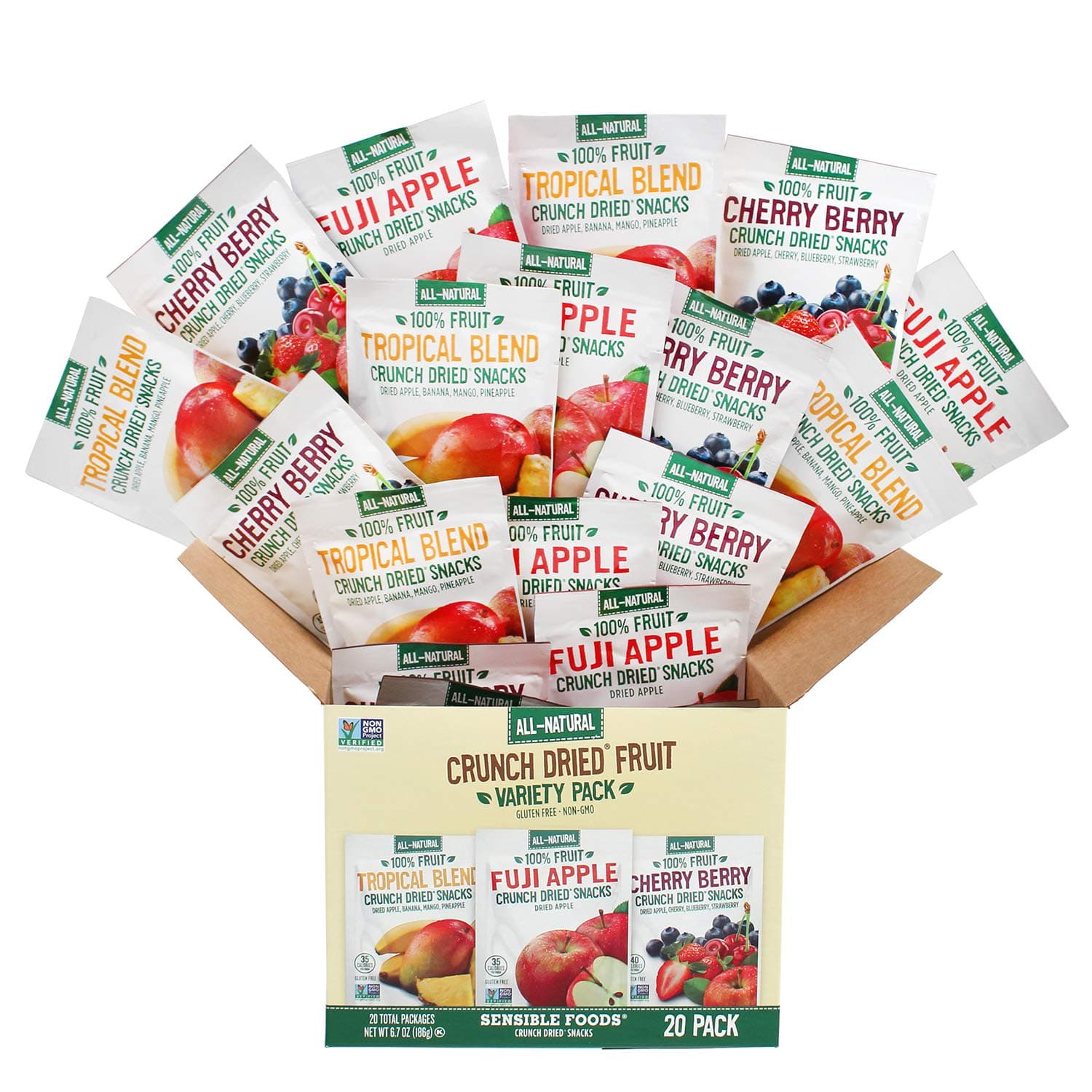 Sensible Foods Crunch Dried Fruit, 20 Count