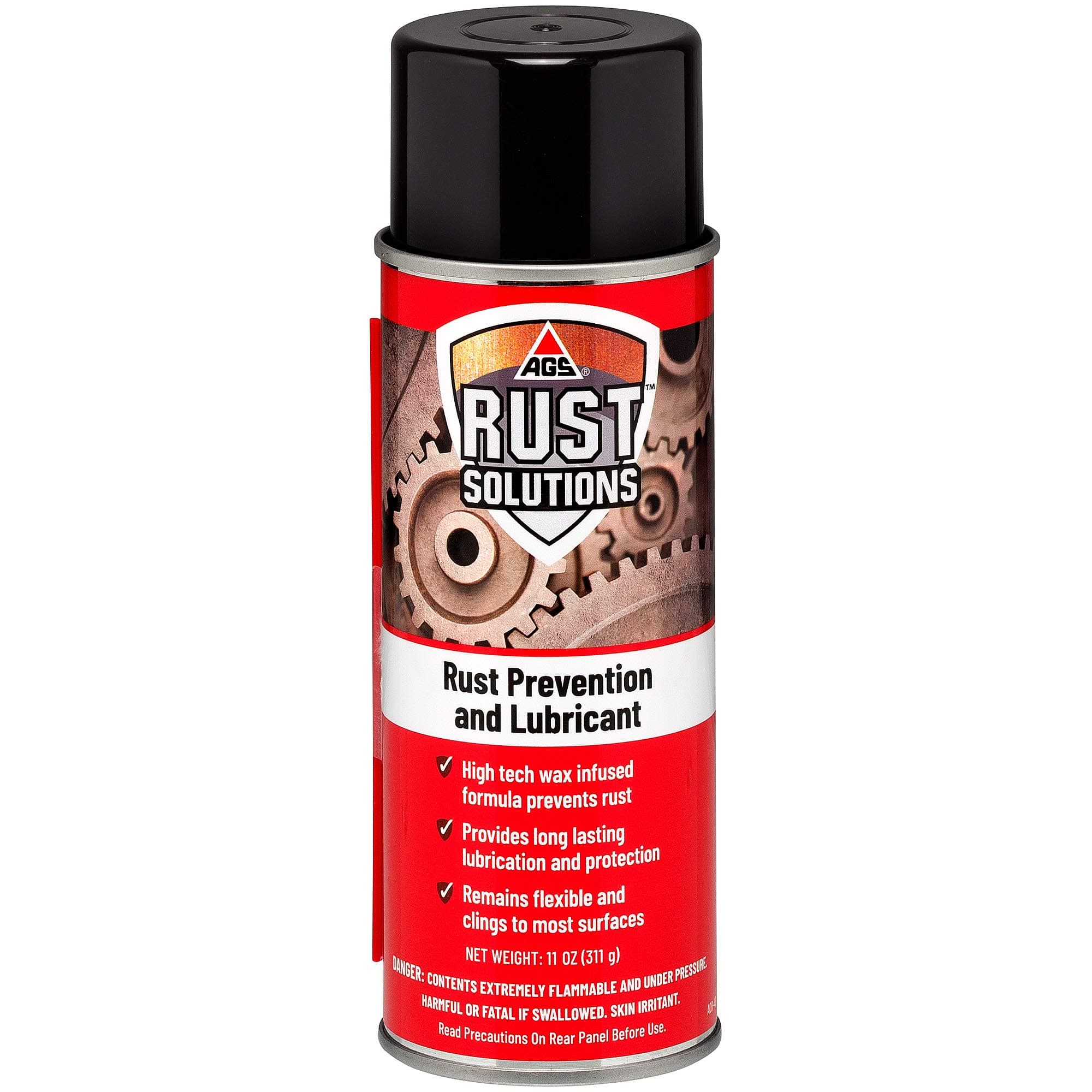 AGS Rust Solutions Rust Prevention and Lubricant Aerosol, 11 oz Rust Treatment Spray, Rust Inhibitor and Rust Cleaner, Advanced Corrosion Remover Spray Lubricant