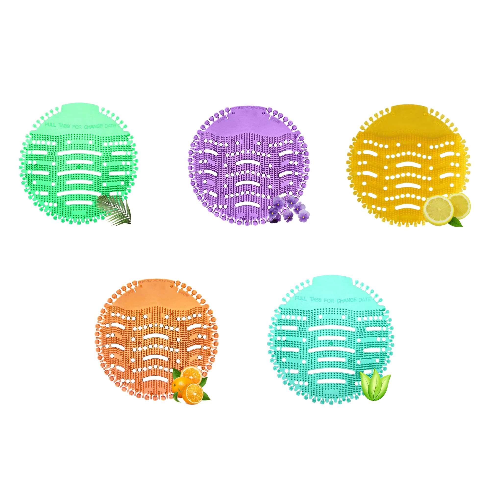 Urinal Screen Mat - 5 Pcs Set (Exciting New Fragrances Which Last for 30 Days)/Screen Mats with Fragrance for Bathroom and Toilet Use Urinal Screen Rubber Mats