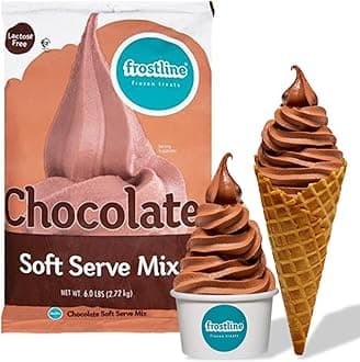 Frostline Chocolate Soft Serve Ice Cream Mix, Lactose & Gluten Free - Just Add Water, Dairy, or Dairy Free Alternative, Use with Blender, Countertop Ice Cream Maker, Soft Serve Machine - 6 lb Bag