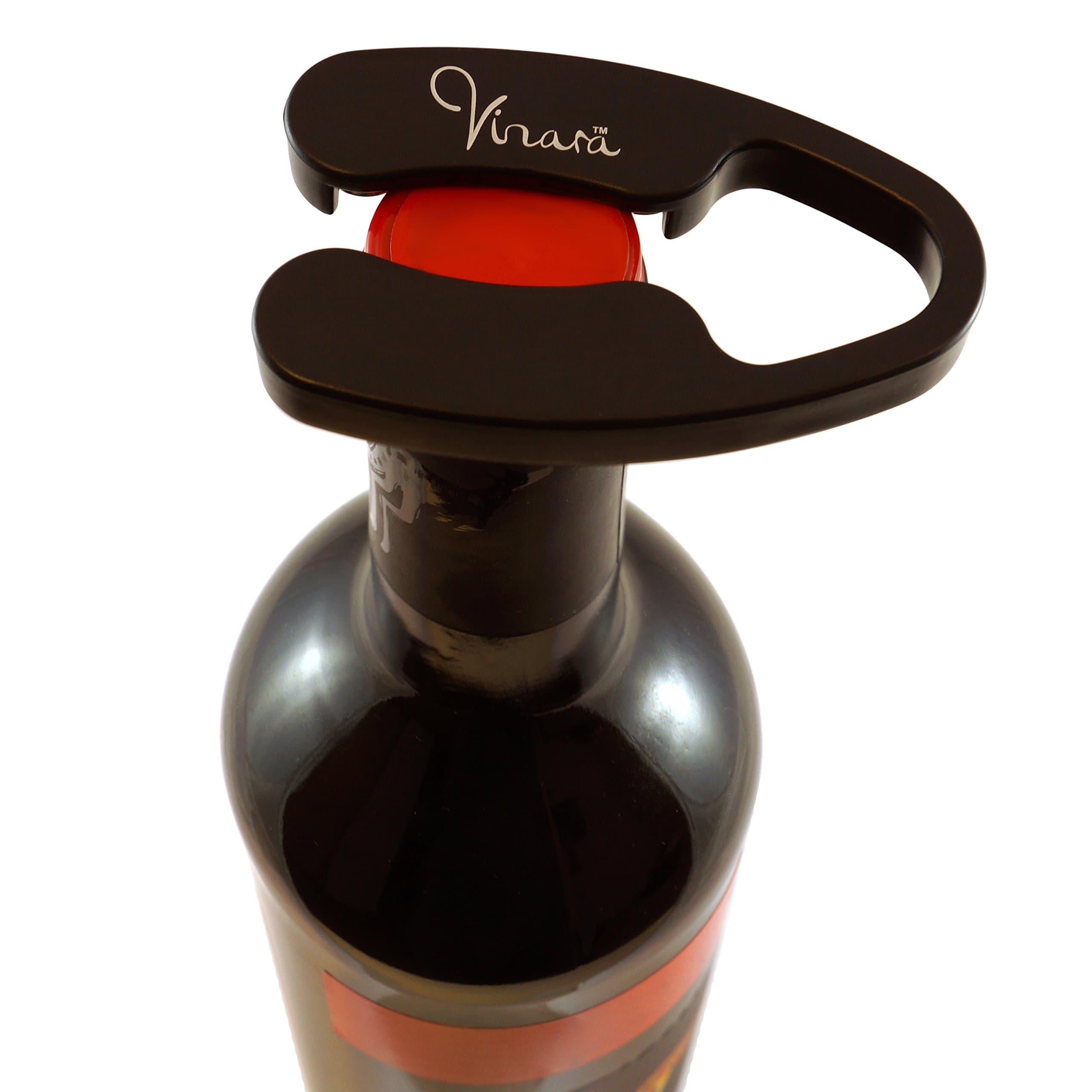 Vinara Wine Bottle Foil Remover Sharp 4 Wheel Wine Foil Cutter Opender with Magnets, (Black)