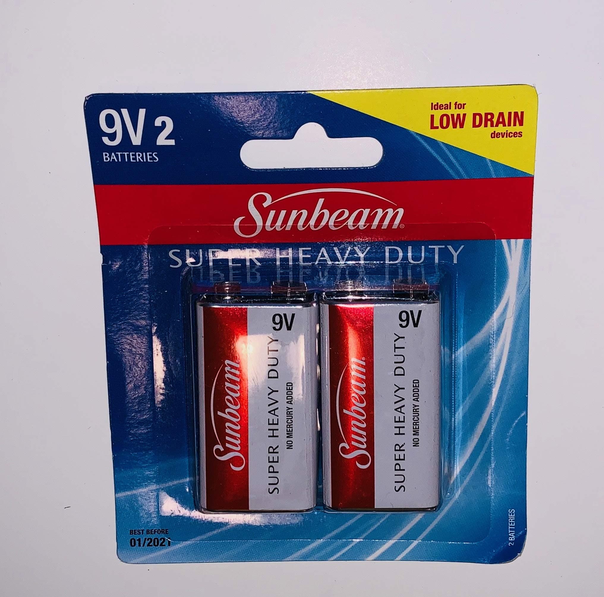 Sunbeam Super Heavy Duty 9V Batteries 2 Pack