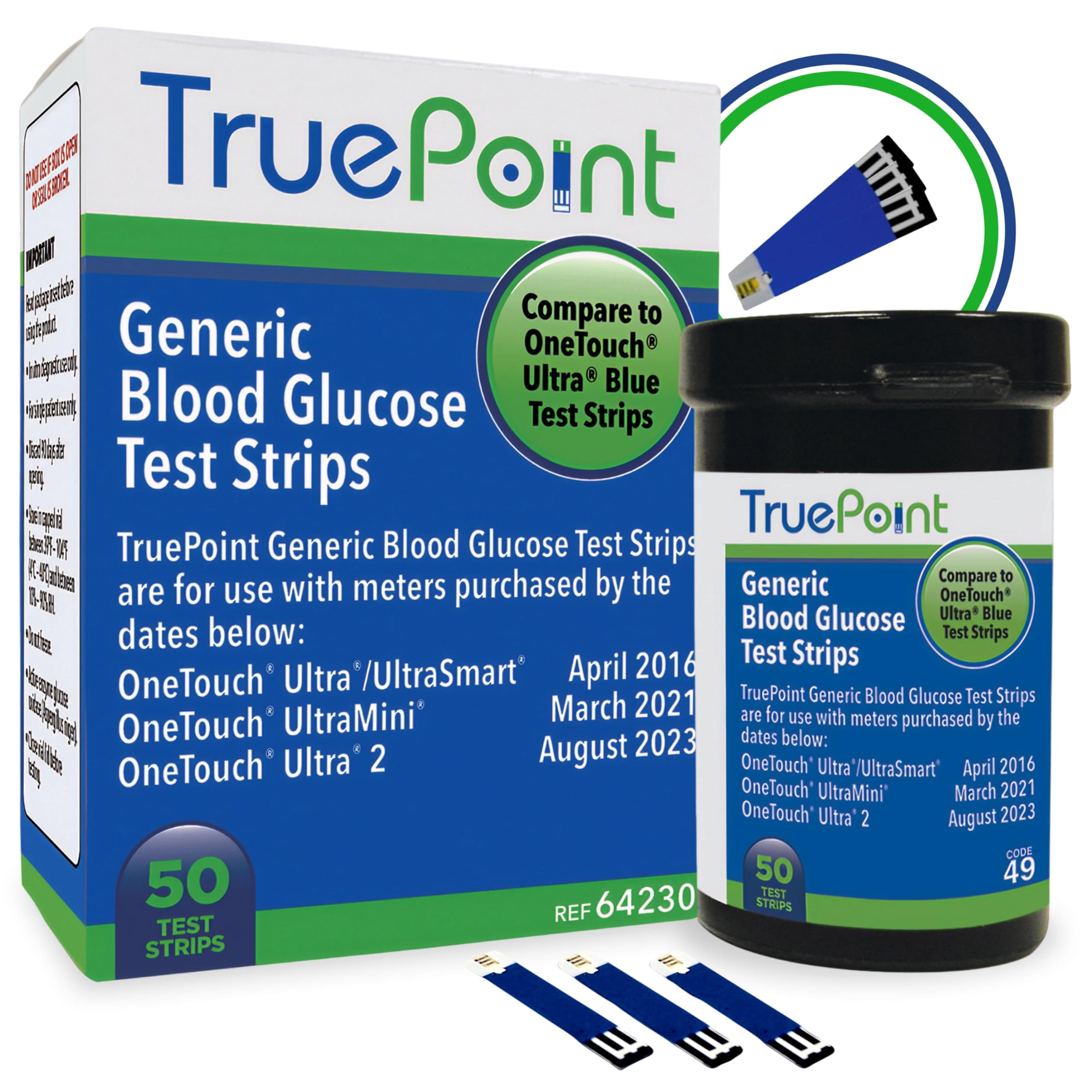 Blood Glucose Test Strips – 50 Count – Compatible with Ultra, Ultra2, UltraMini & UltraSmart Meters – Glucose Strips for Blood Testing for Home Use