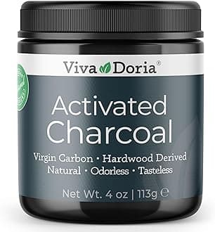 Activated Charcoal Powder, Hardwood Derived, Food Grade, 4 Oz