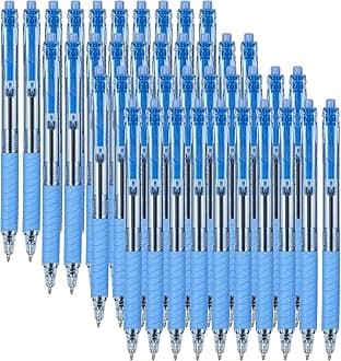 Sooez 40 Pack Bulk Pens Ballpoint, Smooth Writing Black Ink pens, Retractable Ballpoint Pen with Soft Grip, Medium Point 1.0mm Pens for Journaling, Office Supplies for Nurse,Server, Note Taking